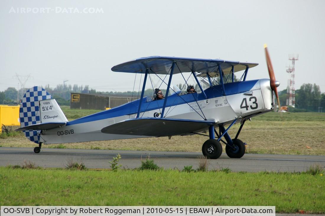 OO-SVB, 1952 Stampe-Vertongen SV-4B C/N 1185, Fly in.Ex V-43 BAF.Open cockpits.