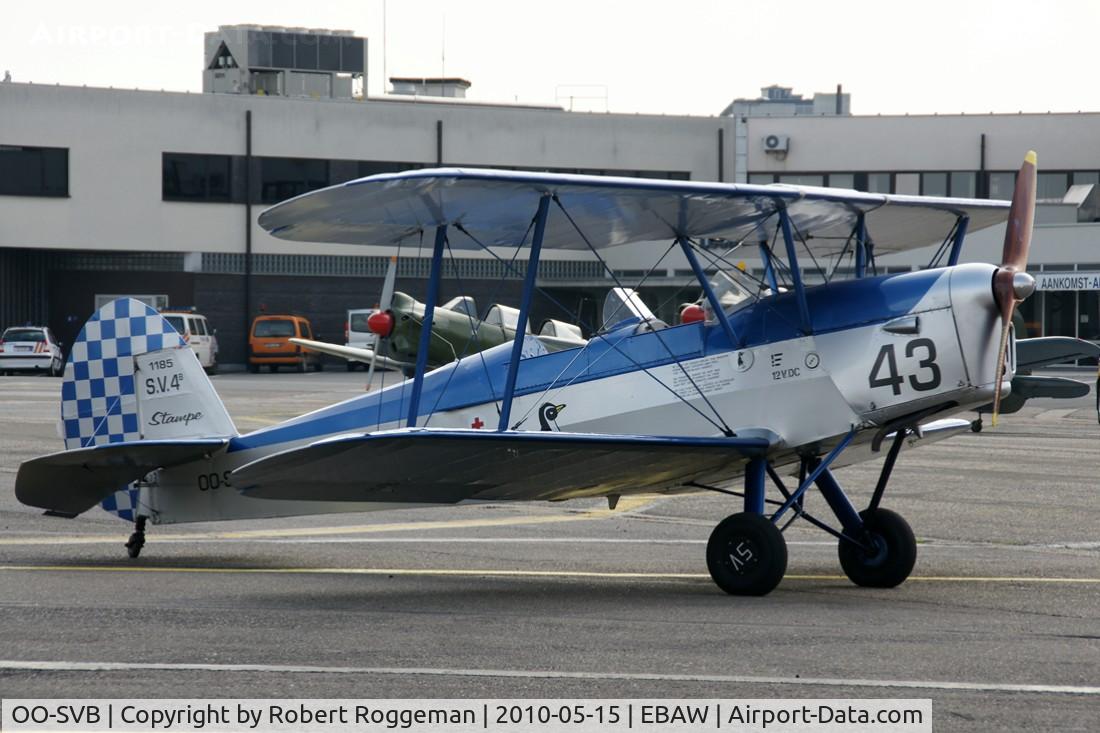 OO-SVB, 1952 Stampe-Vertongen SV-4B C/N 1185, Fly in.Ex V-43 BAF.Open cockpits.