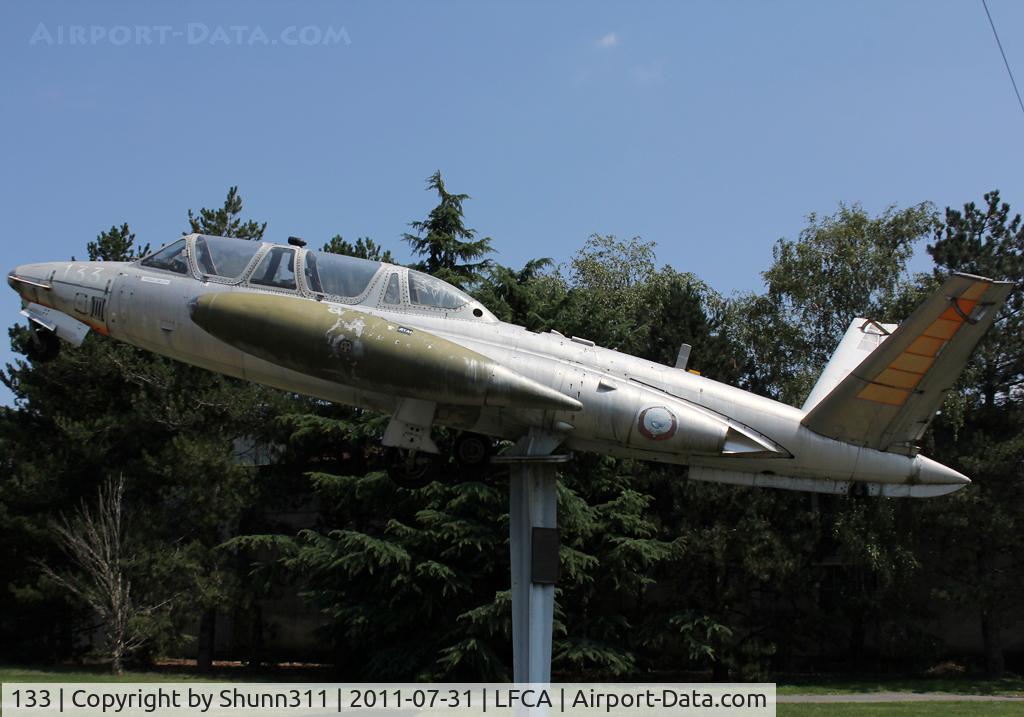 133, Fouga CM-170R Magister C/N 133, Preserved at the entrance of the airfield...