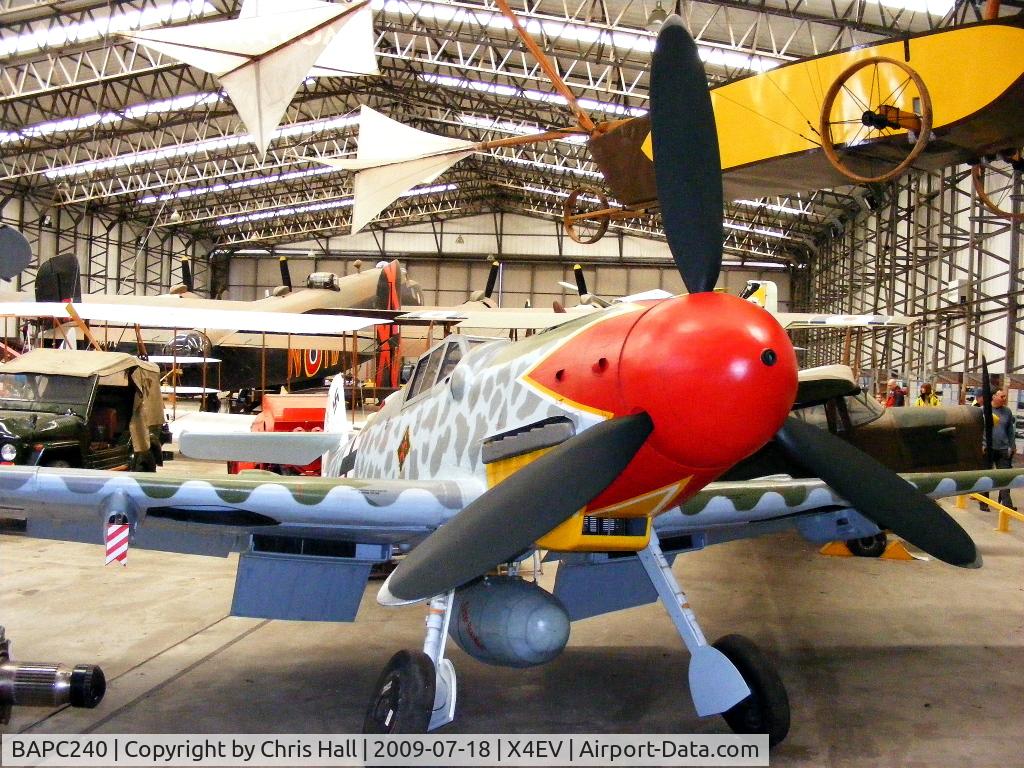 BAPC240, Messerschmitt Bf-109G-6/R-6 Replica C/N BAPC.240, Messerschmitt Bf 109G-6 replica, represents a Messerschmitt 109G6/R6, flown by Major Anton Hackl of JG.11, who was 29 years old in 1944. With a final total of 192 victories Anton Hackl was one of the most successful German fighter pilots of WWII