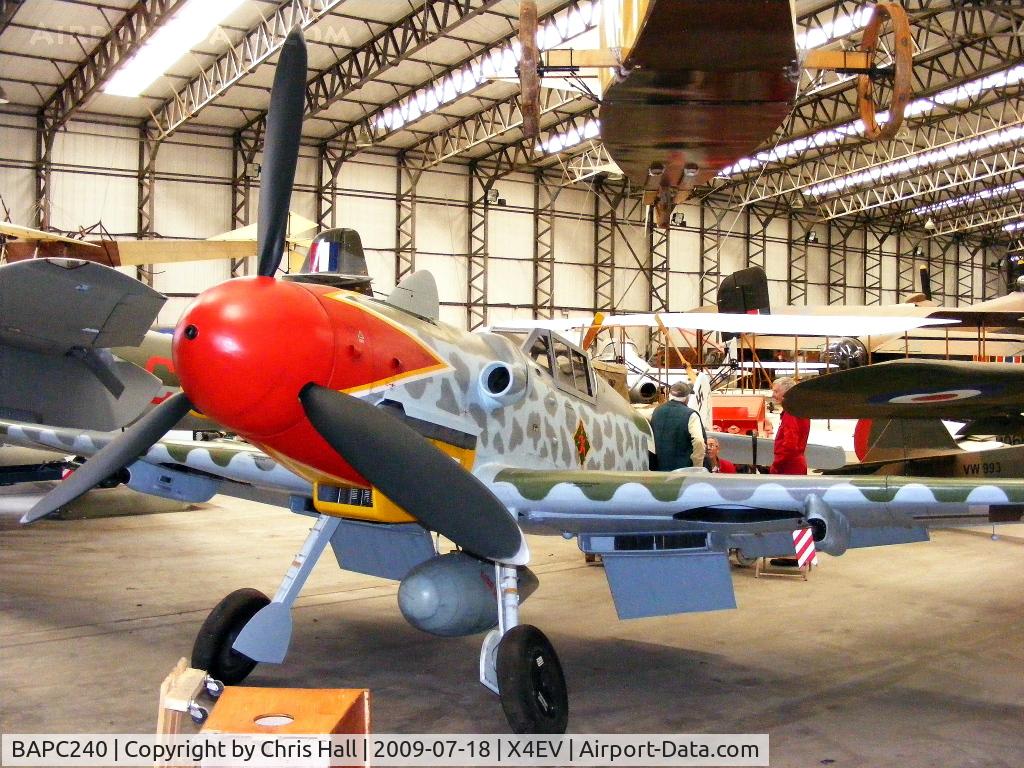 BAPC240, Messerschmitt Bf-109G-6/R-6 Replica C/N BAPC.240, Messerschmitt Bf 109G-6 replica, represents a Messerschmitt 109G6/R6, flown by Major Anton Hackl of JG.11, who was 29 years old in 1944. With a final total of 192 victories Anton Hackl was one of the most successful German fighter pilots of WWII