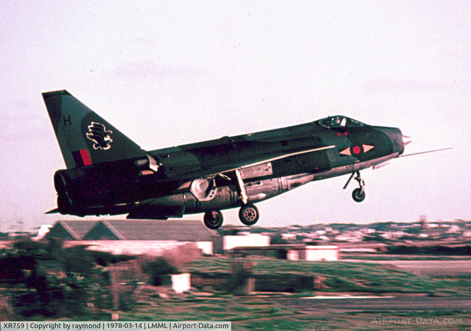 XR759, 1965 English Electric Lightning F.6 C/N 95224, Lightning F6 XR759/H 11Sqd RAF