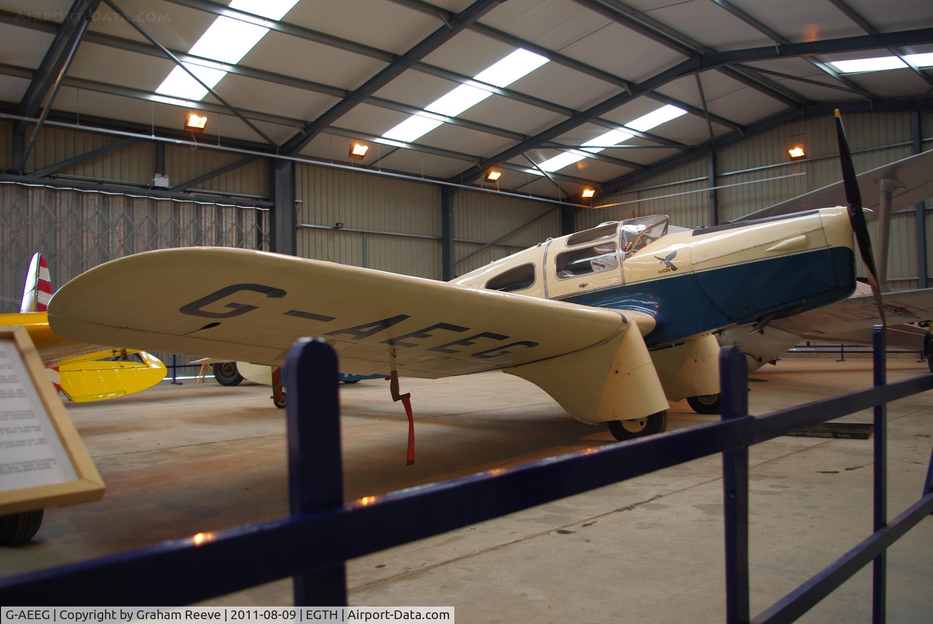 G-AEEG, 1936 Miles M-3A Falcon Major C/N 216, On display.