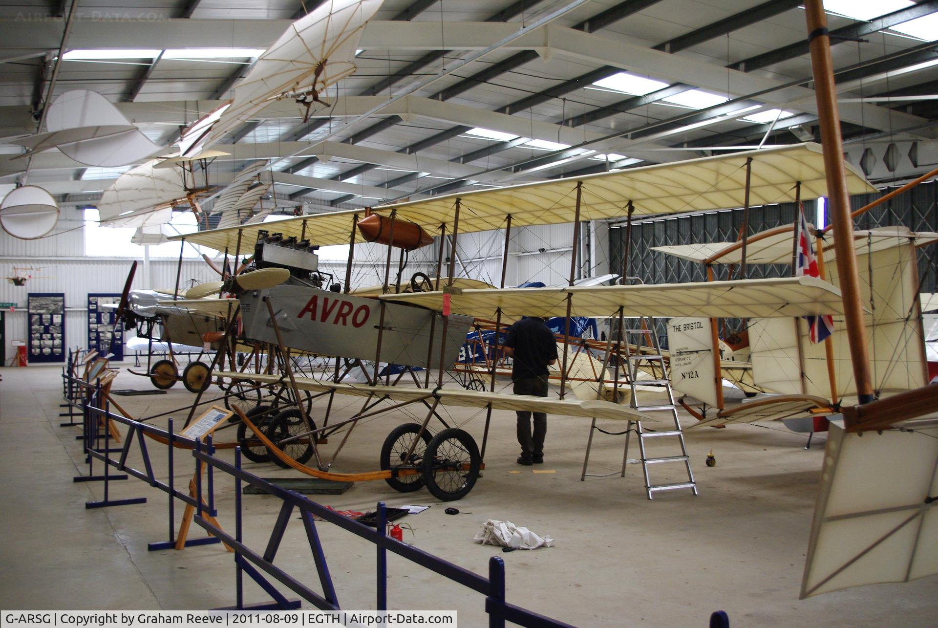 G-ARSG, 1964 Avro Roe Triplane Type IV replica C/N TRI.1, On display.