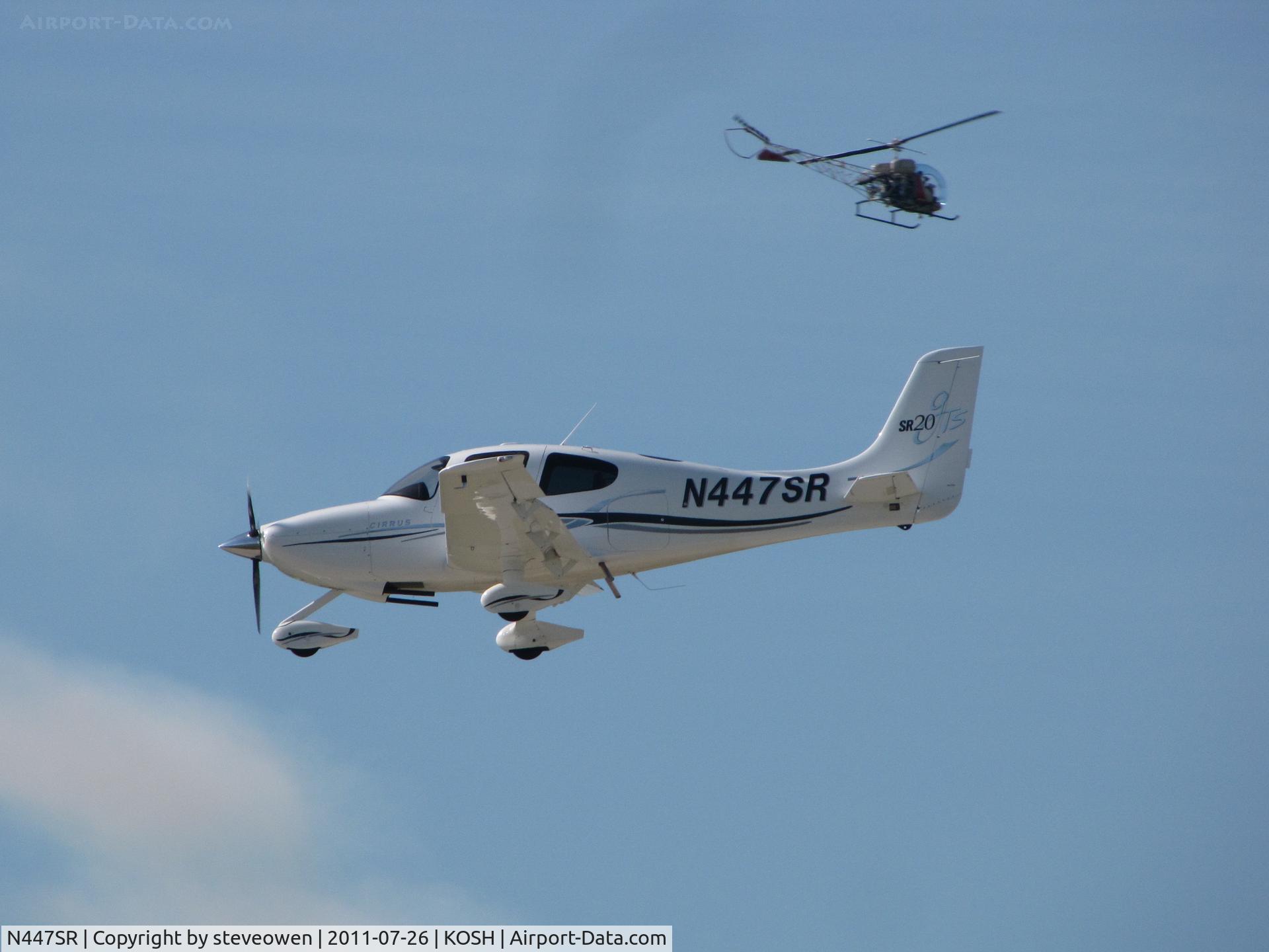 N447SR, 2006 Cirrus SR20 GTS C/N 1717, landing Rwy 09 @ Oshkosh..EAA2011