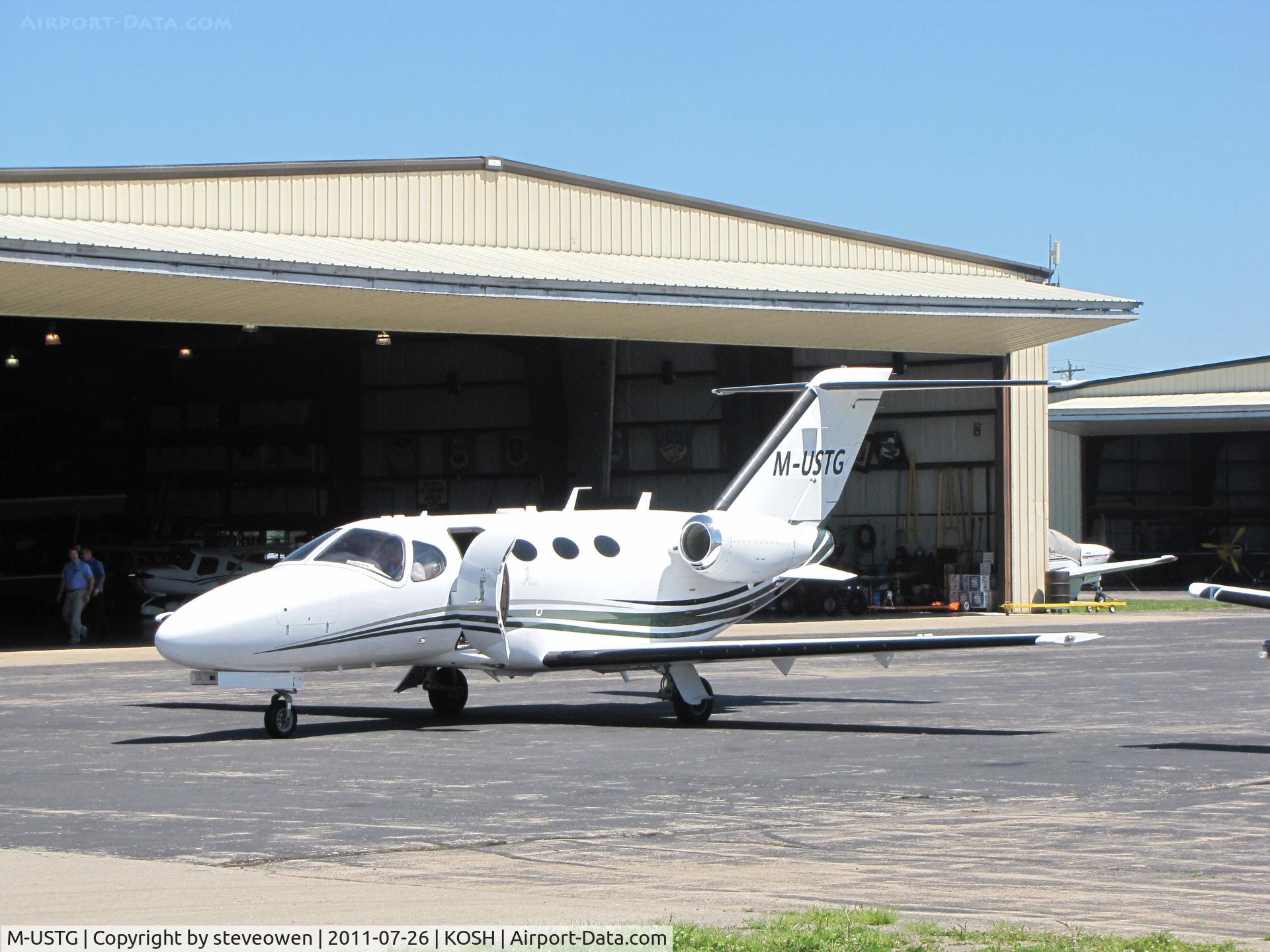 M-USTG, 2009 Cessna 510 Citation Mustang Citation Mustang C/N 510-0182, at the Weeks hangar during EAA2011