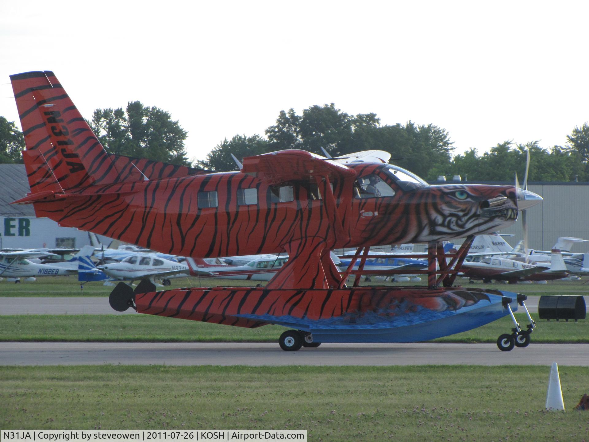 N31JA, 2010 Quest Kodiak 100 C/N 100-0042, Tiger stripped Quest on floats EAA 2011