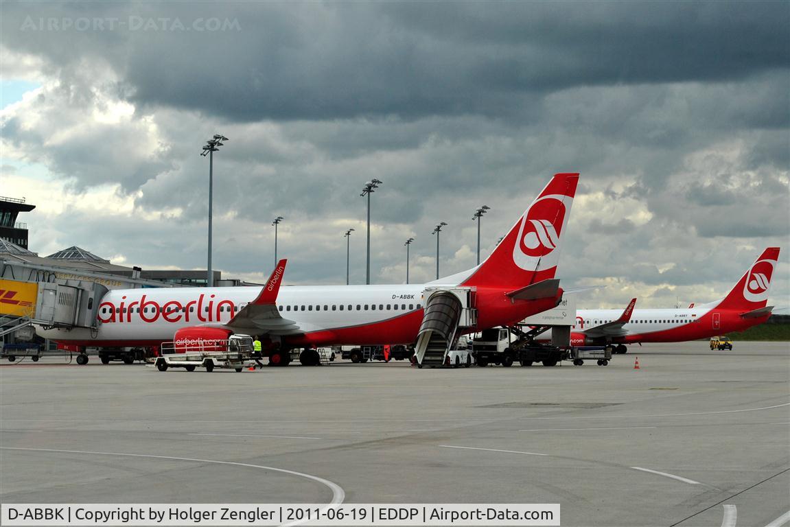 D-ABBK, 2003 Boeing 737-8BK C/N 33013, Getting loaded with tourists for a mediterranean destination.