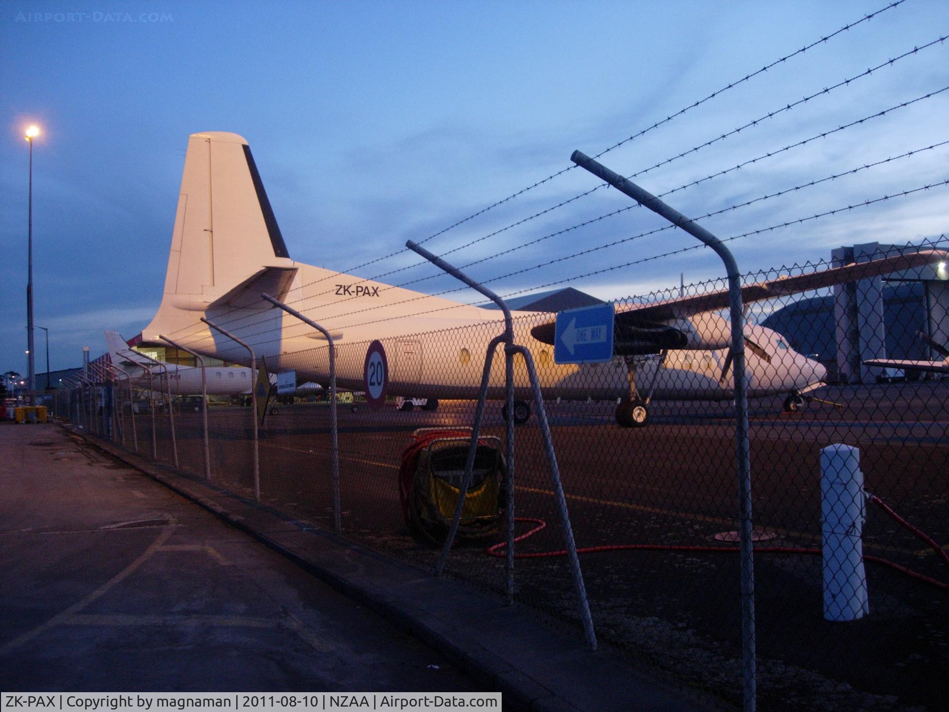 ZK-PAX, 1980 Fokker F-27-500 Friendship C/N 10596, Dawn on apron at Auckland