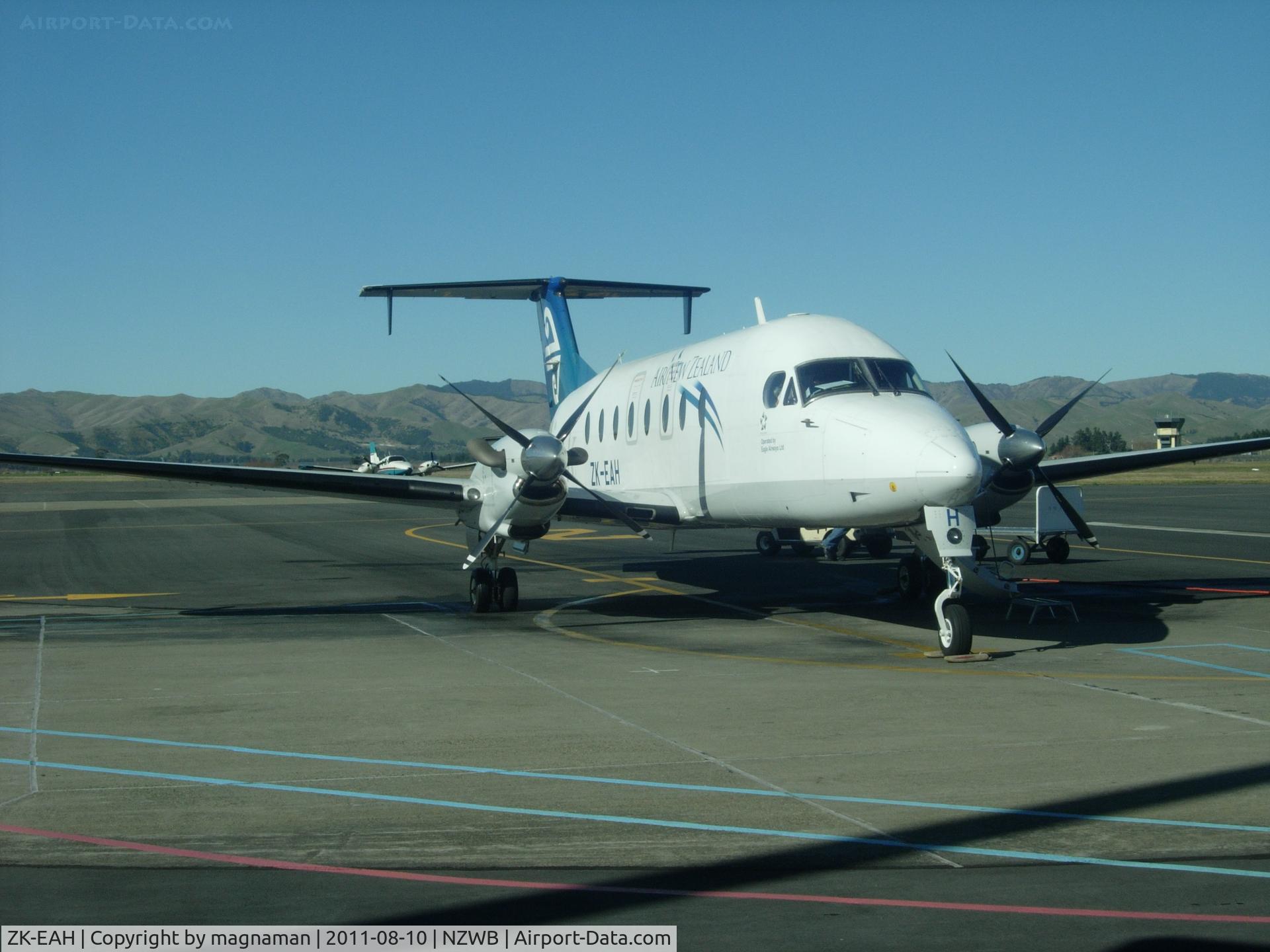 ZK-EAH, 2002 Raytheon 1900D C/N UE-431, My taxi to next site visit in Wellington - on apron at Blenheim, South Island, New Zealand