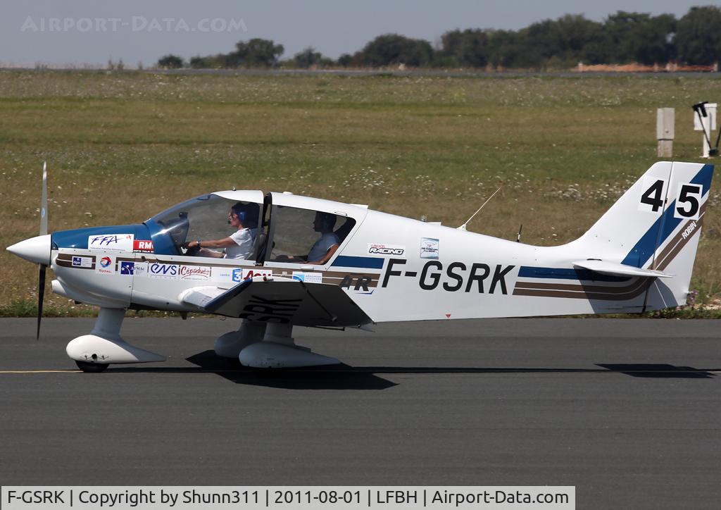 F-GSRK, Robin DR-400-120 Dauphin 2+2 C/N 2395, Taxiing for departure... Still with Young Pilot French Tour stickers...