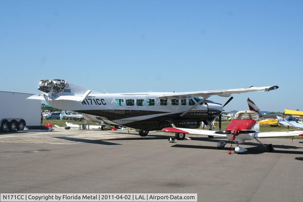 N171CC, 2008 Cessna 208B Grand Caravan C/N 208B2000, Storm damaged Caravan at Sun N Fun