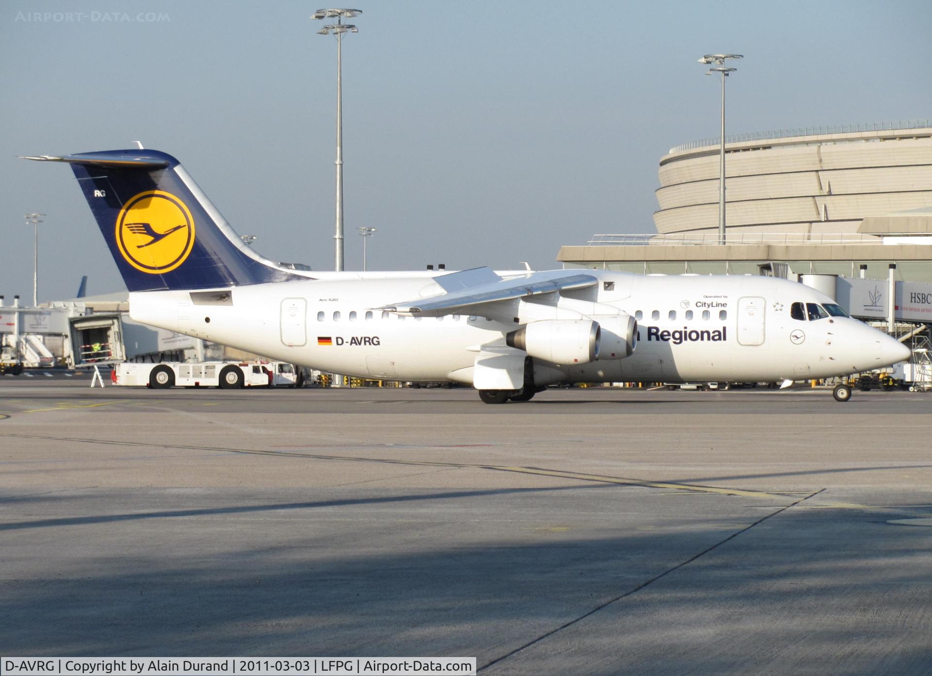 D-AVRG, 1995 British Aerospace Avro 146-RJ85 C/N E.2266, delivered in 1995, operated by CityLine