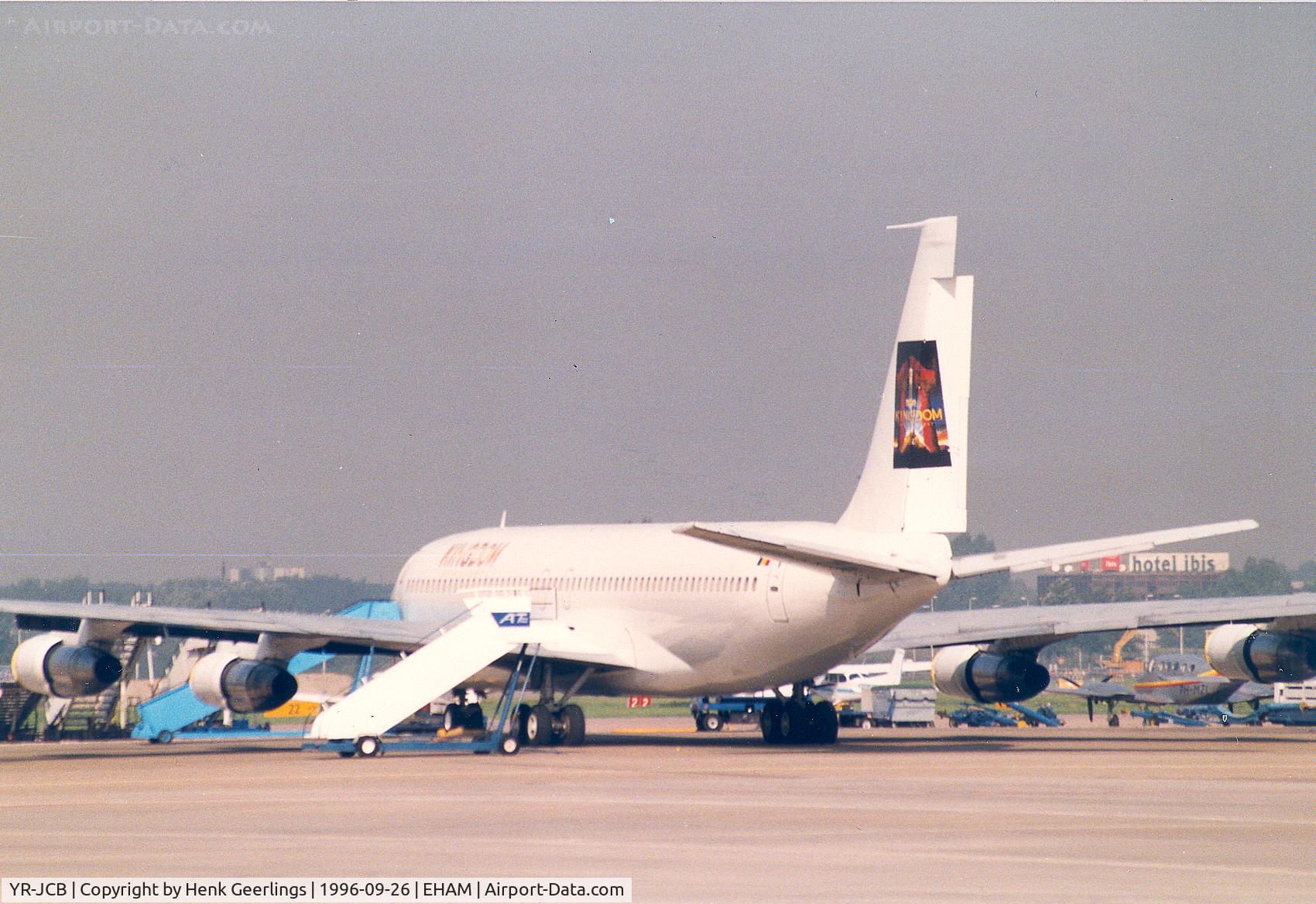 YR-JCB, Boeing 707-321C C/N 20022, JARO Int'l. Charter Kingdom for Popstar Michael Jackson, Schiphol Sep 1996