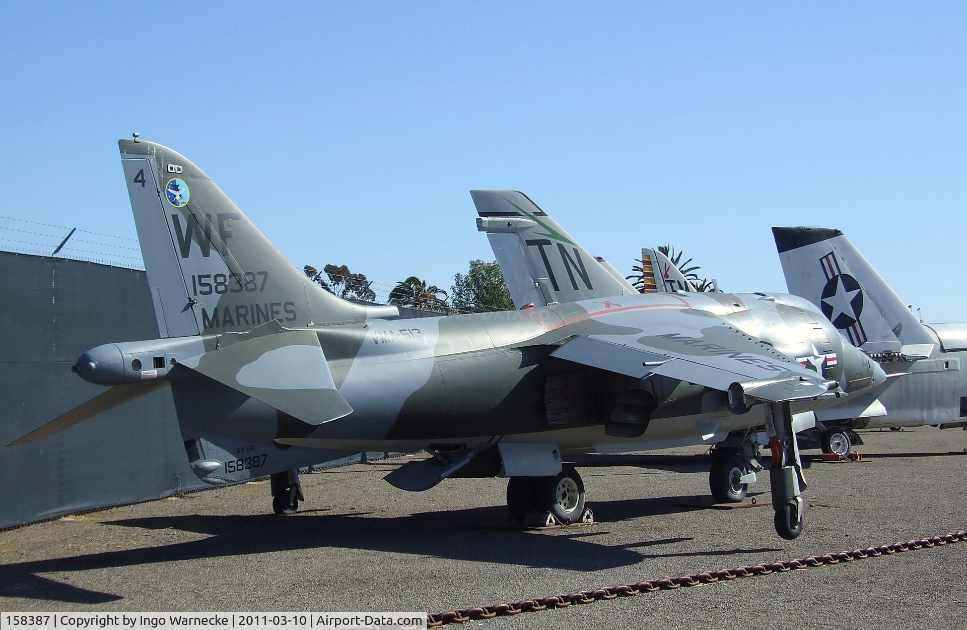 158387, Hawker Siddeley AV-8C Harrier C/N 712065, Hawker Siddeley AV-8C Harrier at the Flying Leatherneck Aviation Museum, Miramar CA