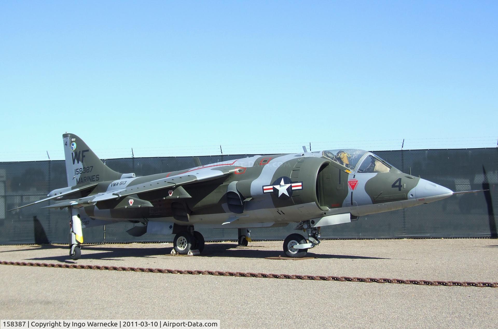 158387, Hawker Siddeley AV-8C Harrier C/N 712065, Hawker Siddeley AV-8C Harrier at the Flying Leatherneck Aviation Museum, Miramar CA