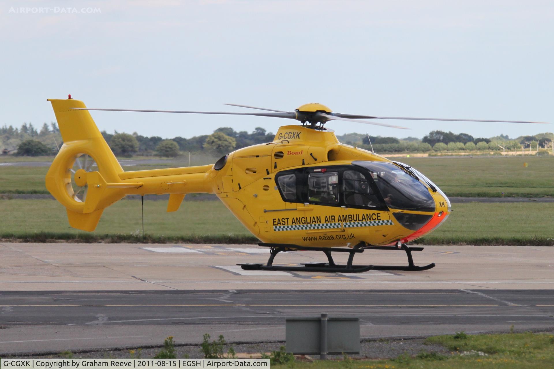 G-CGXK, 1998 Eurocopter EC-135T-1 C/N 0044, Just landed.