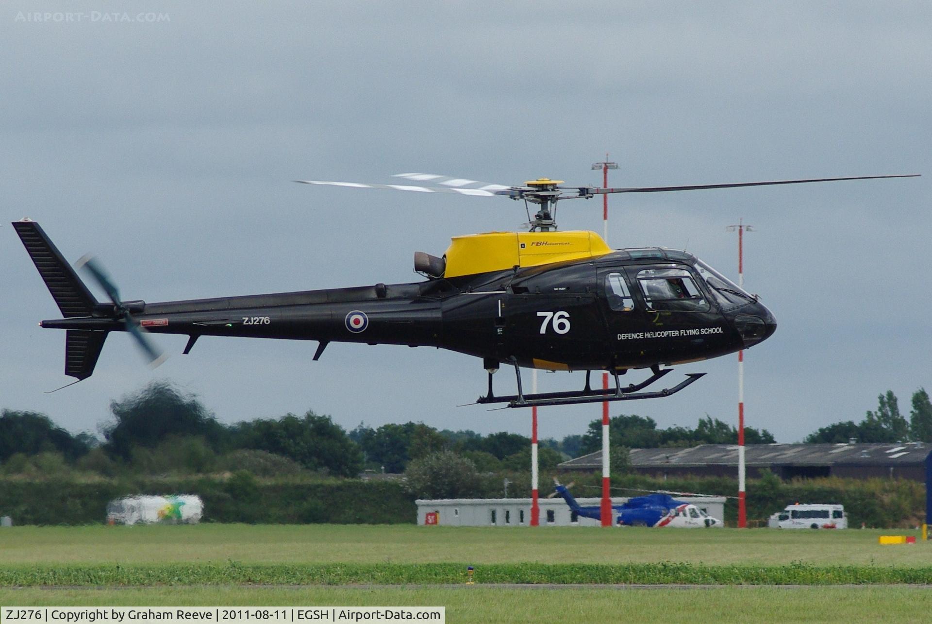 ZJ276, 1997 Eurocopter AS-350BB Squirrel HT1 Ecureuil C/N 3014, About to land.