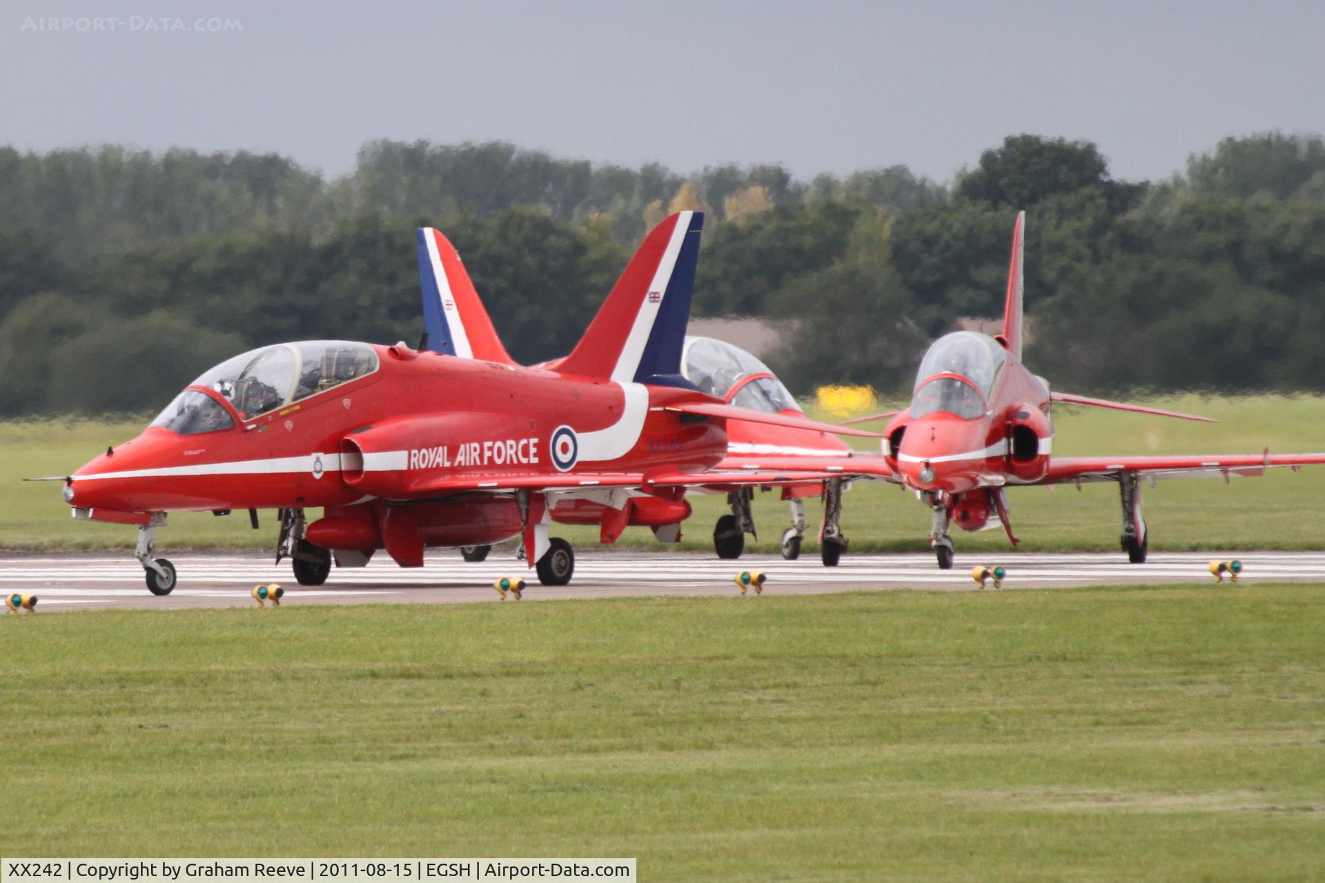 XX242, 1978 Hawker Siddeley Hawk T.1 C/N 078/312078, About to take off.