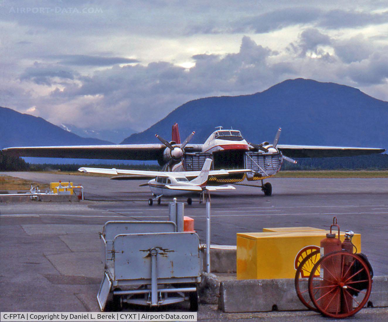 C-FPTA, 1953 Bristol 170 Freighter Mk.31M C/N 13157, Built in 1953, this aircraft was written off on April 24, 1997, when the starboard gear collapsed.