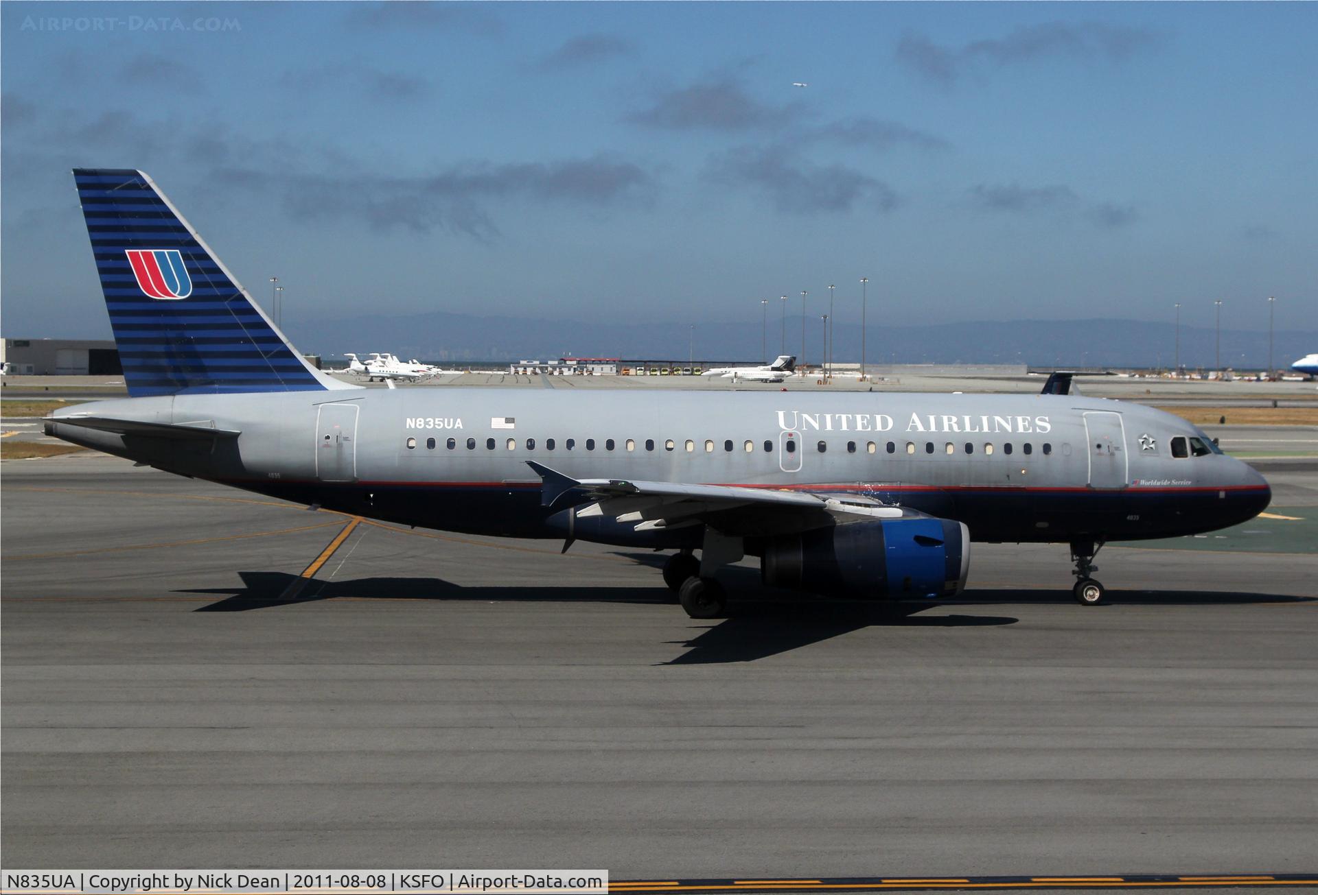 N835UA, 2001 Airbus A319-131 C/N 1426, KSFO/SFO