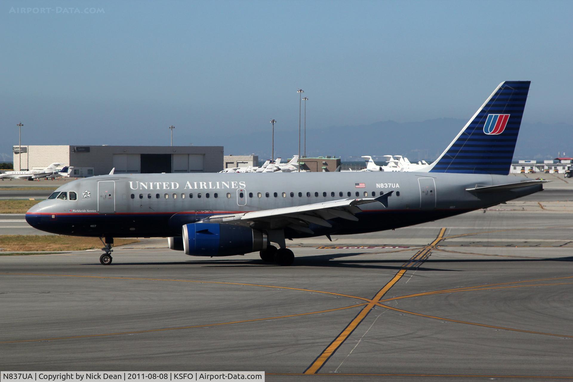N837UA, 2001 Airbus A319-131 C/N 1474, KSFO/SFO