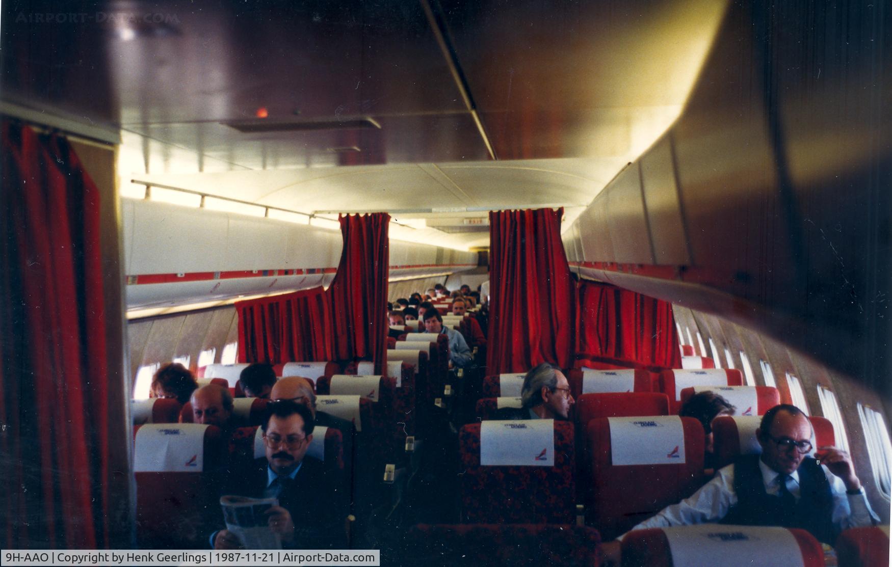 9H-AAO, 1965 Boeing 720-047B C/N 18829, Air Malta , Business class , Rome - Malta