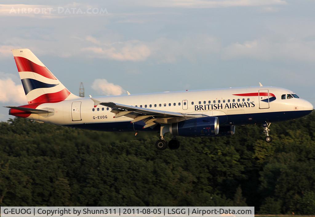 G-EUOG, 2001 Airbus A319-131 C/N 1594, Landing rwy 23