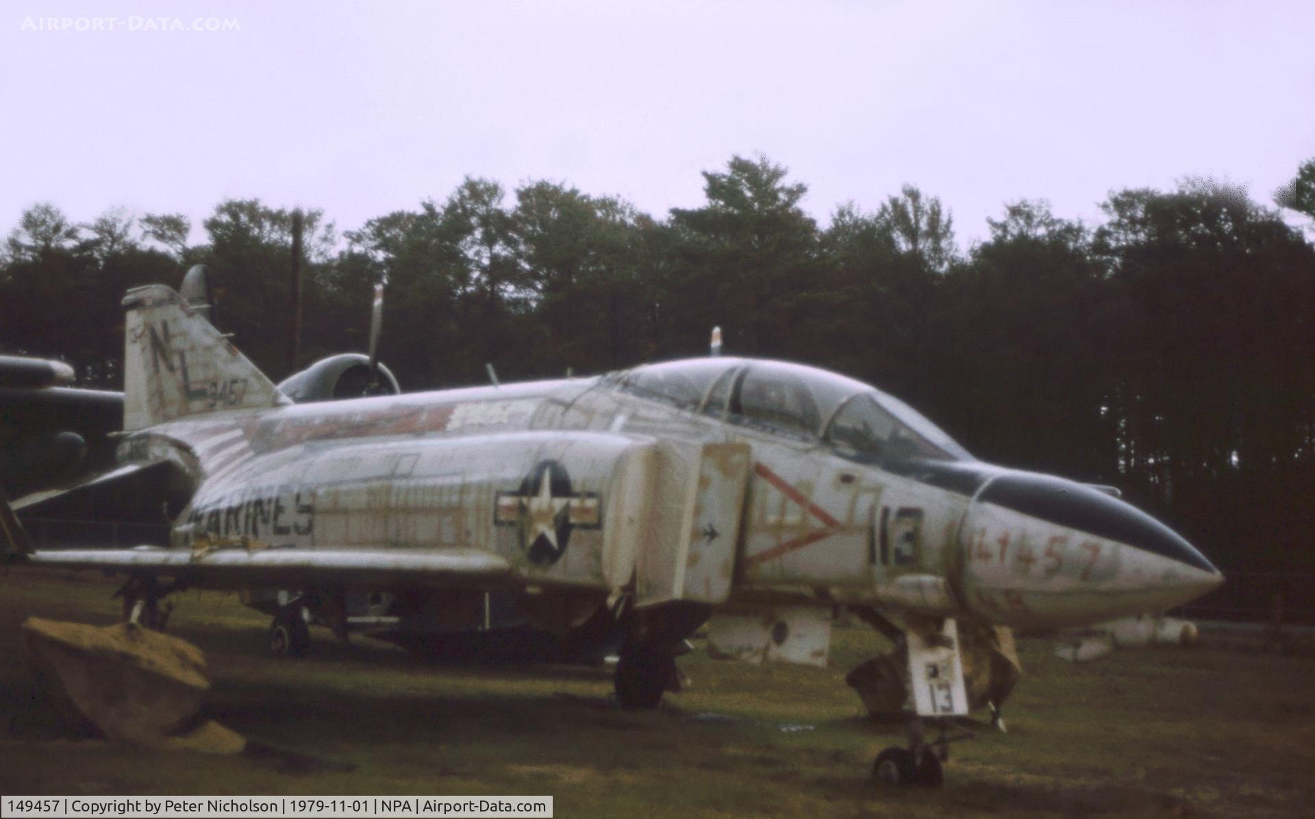 149457, McDonnell F-4B Phantom II C/N 174, F-4B Phantom of Fighter Squadron VF-51 as seen at Pensacola Naval Aviation Museum in November 1979.