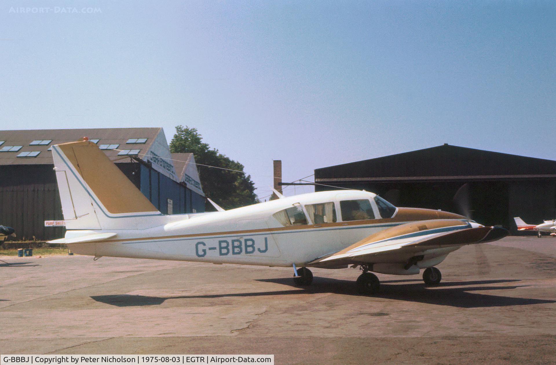 G-BBBJ, 1970 Piper PA-E23-250 Aztec C/N 27-4556, PA-E23 Aztec 250 preparing to taxy at Elstree in the Summer of 1975.