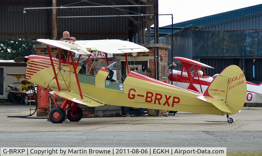 G-BRXP, 1948 Stampe-Vertongen SV-4C C/N 678, SHOT AT HEADCORN