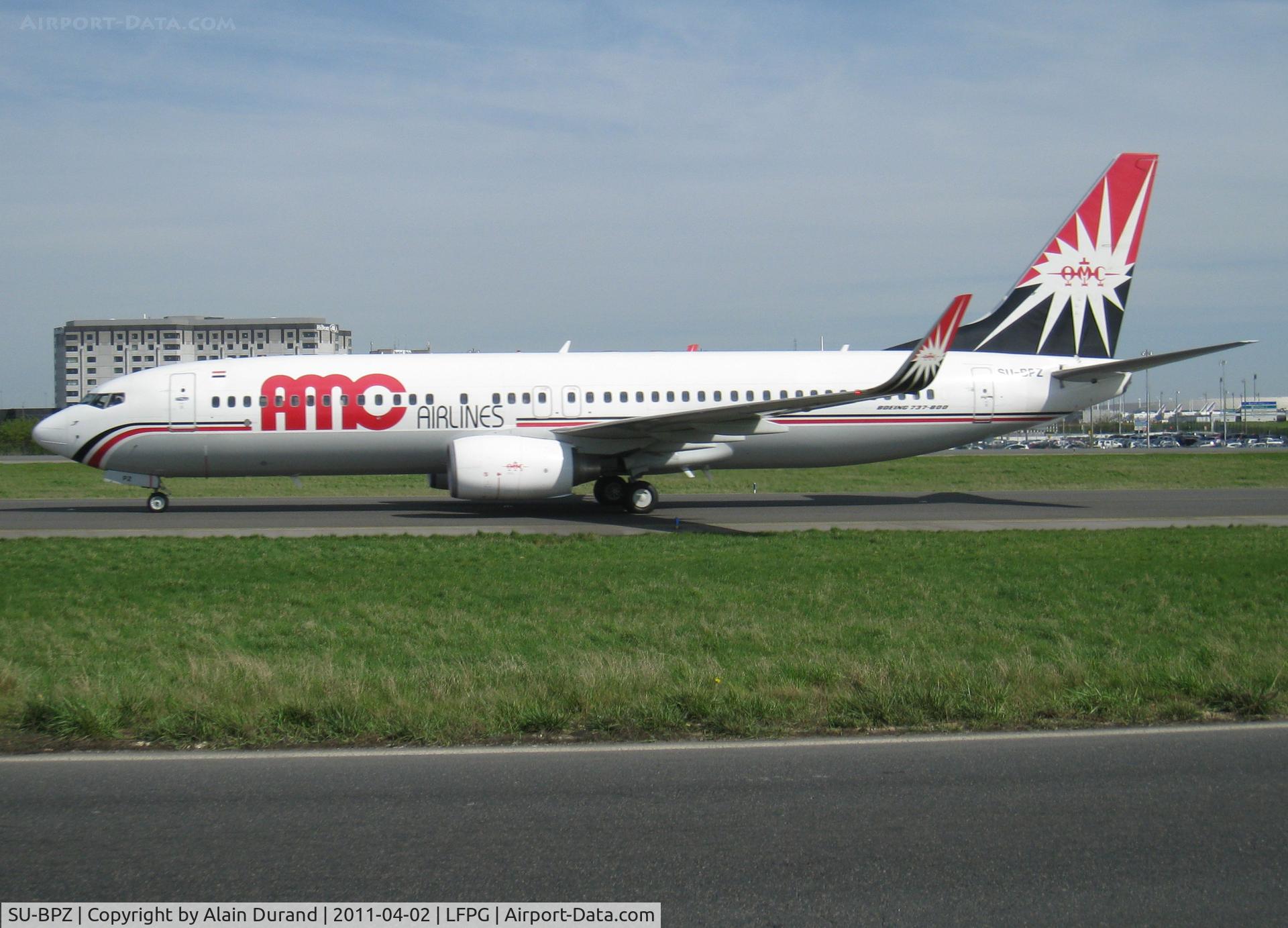 SU-BPZ, 2007 Boeing 737-86N C/N 35213, AMC Airlines is a charter airline based in Cairo, Egypt. It operates charter flights from Egypt's tourist destinations to Europe, regular charters to the Middle East as well as domestic flights.  The airline also operates ad-hoc VIP flights