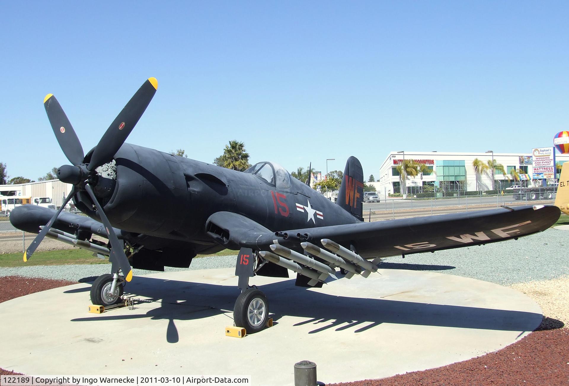 122189, Vought F4U-5P Corsair C/N Not found (Bu122189), Vought F4U-5P Corsair at the Flying Leatherneck Aviation Museum, Miramar CA