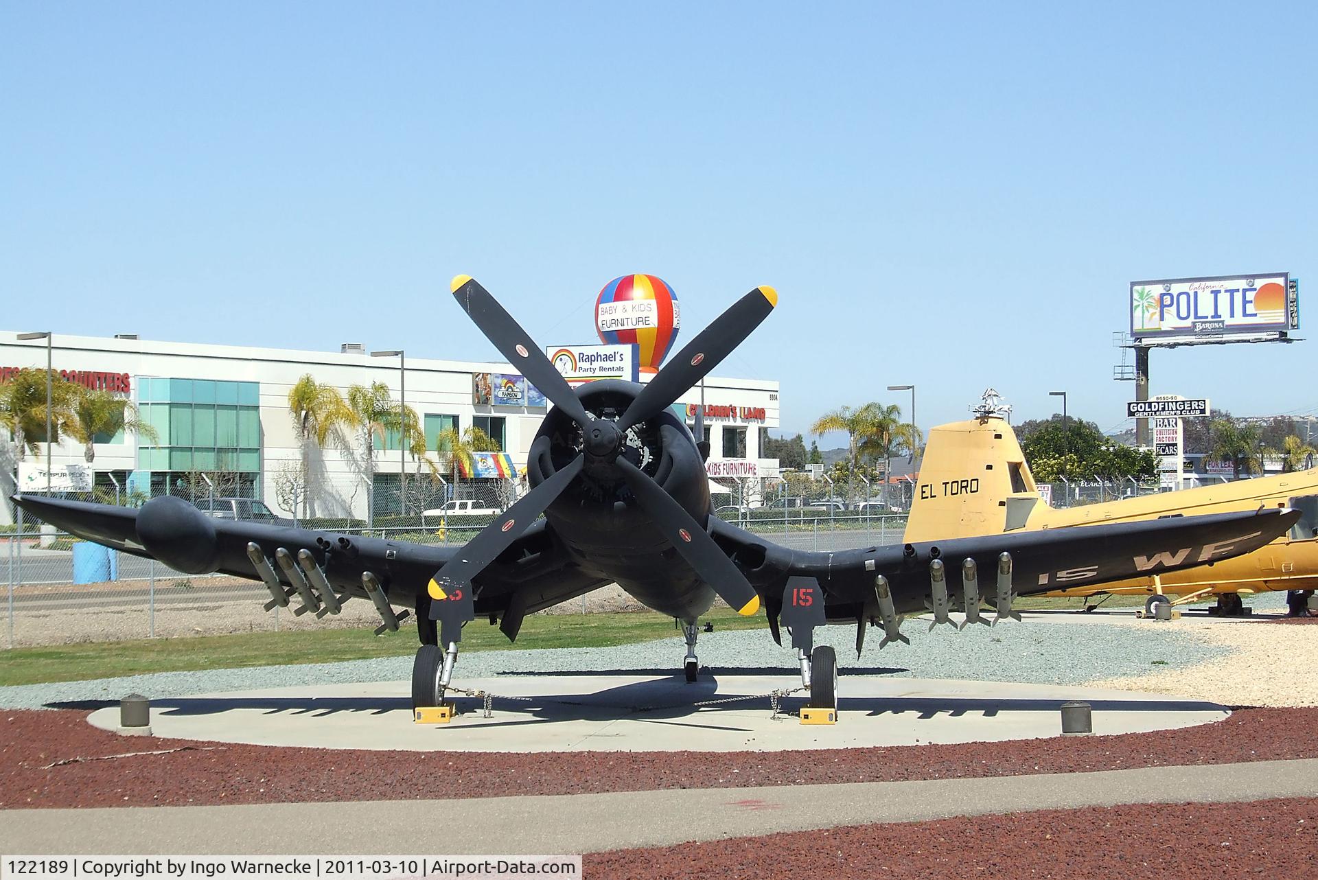 122189, Vought F4U-5P Corsair C/N Not found (Bu122189), Vought F4U-5P Corsair at the Flying Leatherneck Aviation Museum, Miramar CA