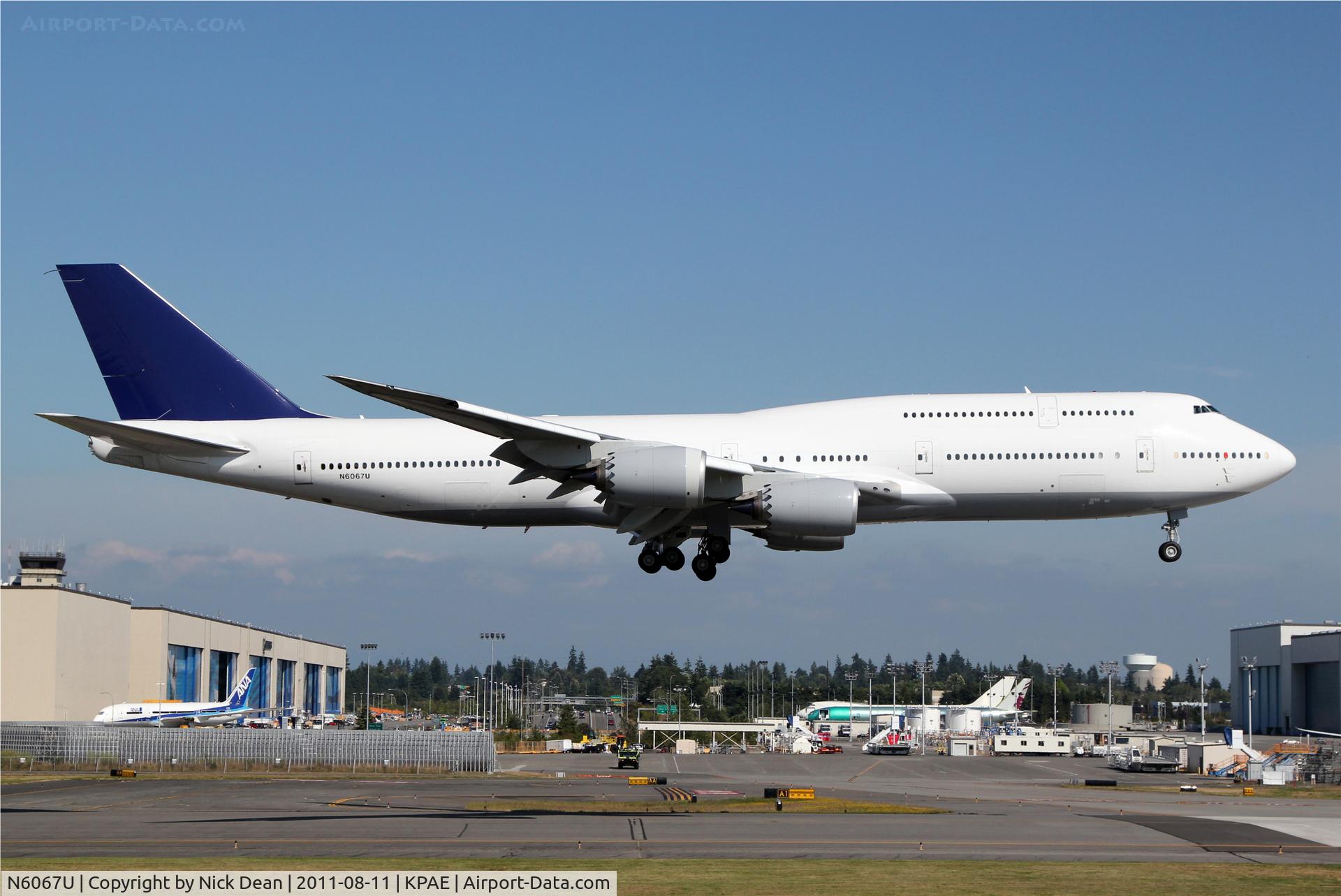 N6067U, 2011 Boeing 747-830 C/N 37826, KPAE/PAE Boeing 021 completes the set of all flying 747-8's for me as of this date!