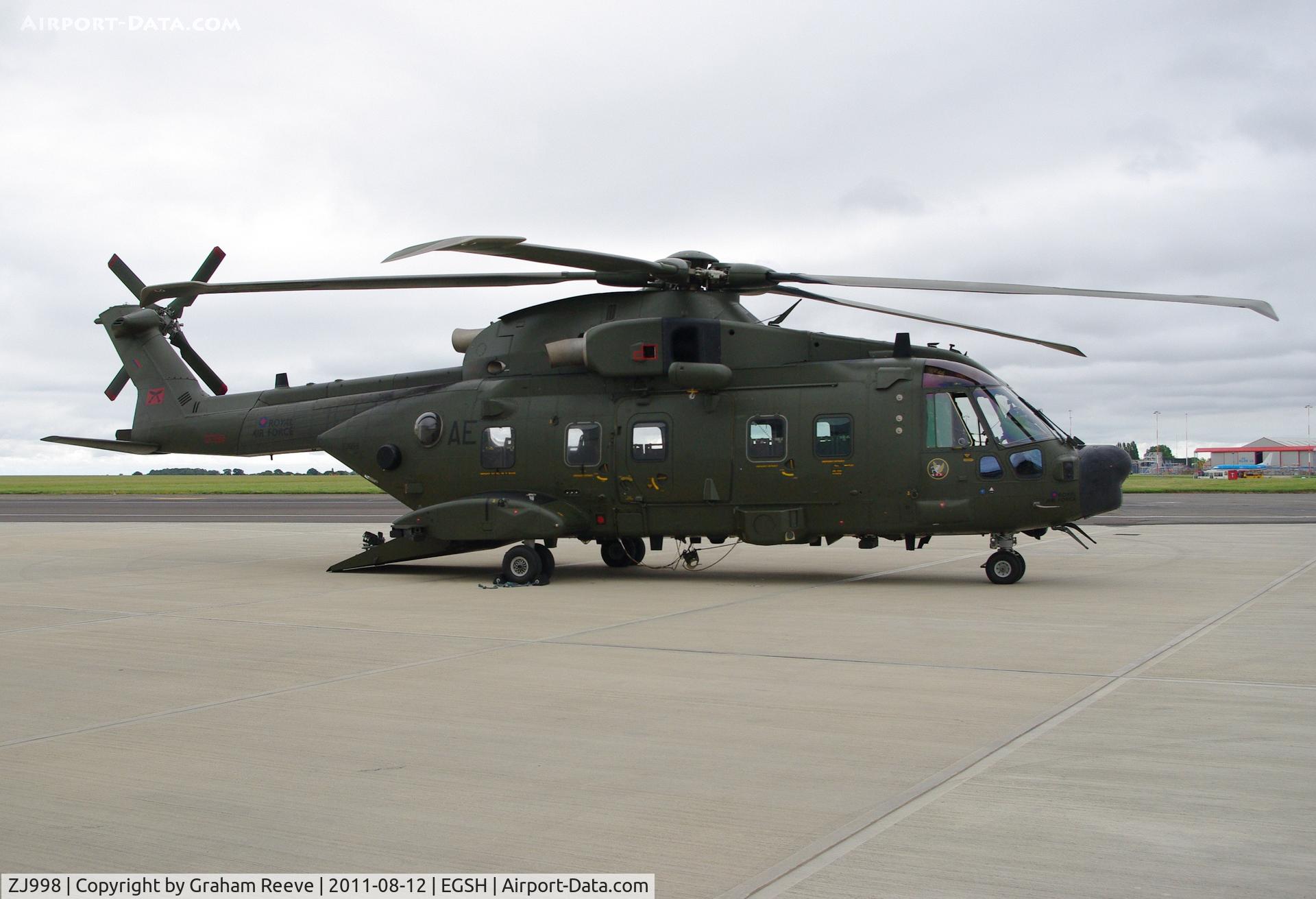 ZJ998, Westland Merlin HC.3A C/N 50148/512009/DEN09, Parked at Norwich.