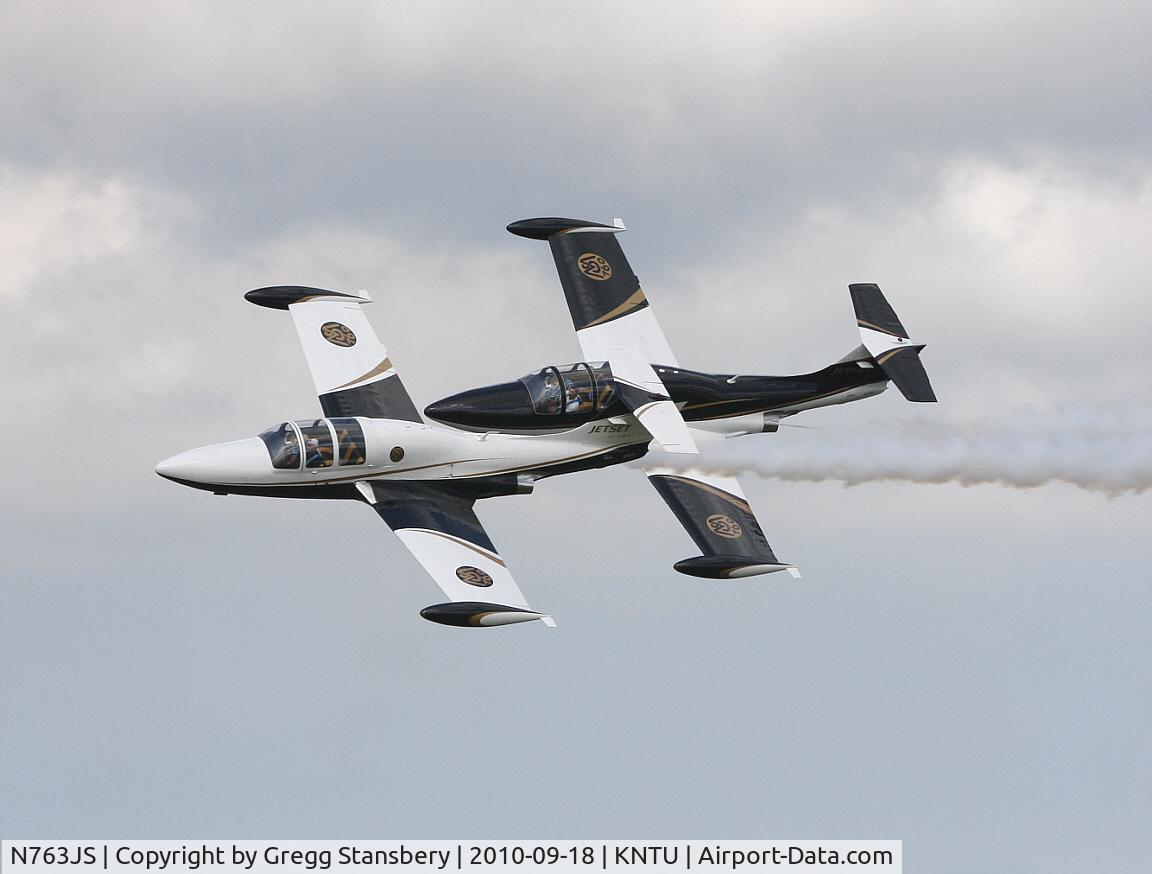 N763JS, Morane-Saulnier MS.760 Paris C/N 92, Snort & Jive close pass in tight formation.