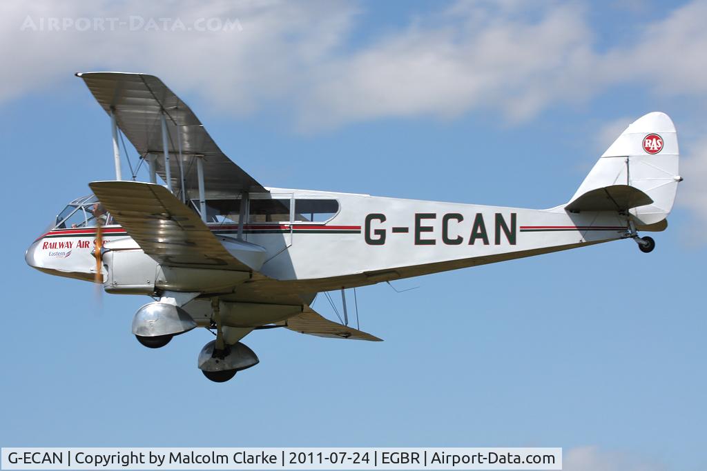 G-ECAN, 1943 De Havilland Australia DH-84 Dragon 3 C/N DHA2048, De Havilland D84 Dragon at Breighton Airfield's Wings & Wheels Weekend, July 2011.