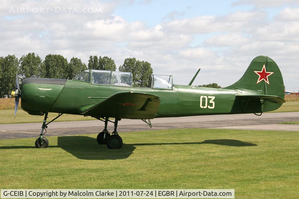 G-CEIB, 1958 Yakovlev Yak-18A C/N 1160403, Yakovlev Yak-18A at Breighton Airfield's Wings & Wheels Weekend, July 2011.