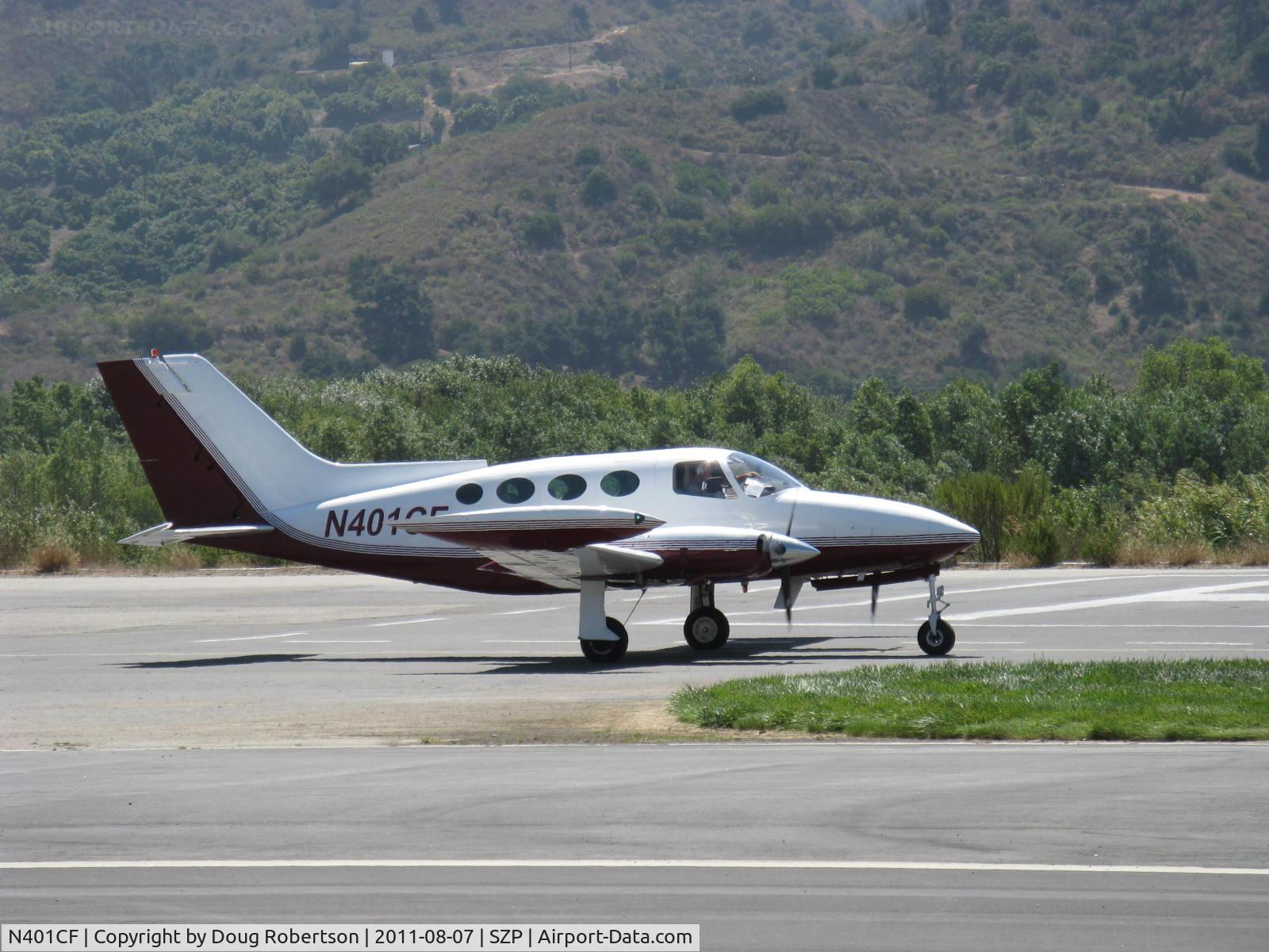 N401CF, 1967 Cessna 401 C/N 401-0115, 1967 Cessna 401, two Continental TSIO-520 Turbocharged 300 Hp each, taxi