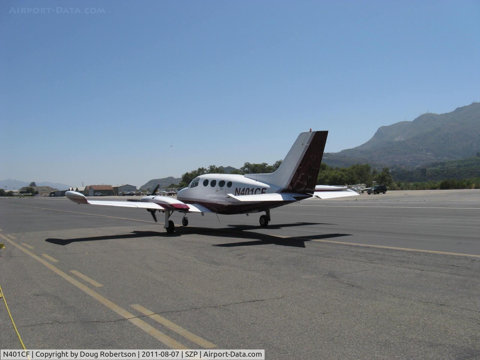 N401CF, 1967 Cessna 401 C/N 401-0115, 1967 Cessna 401, two Continental TSIO-520 Turbocharged 300 Hp each, taxi after landing