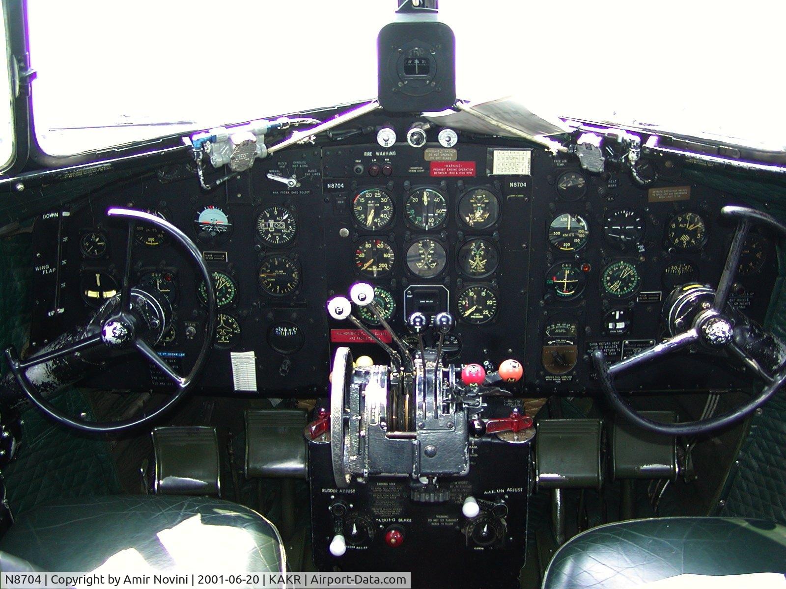N8704, 1944 Douglas DC3C-S4C4G (TC-47B-30-DK) C/N 33048, The panel of this beautiful aircraft taken around year 2001 at the Akron Airshow