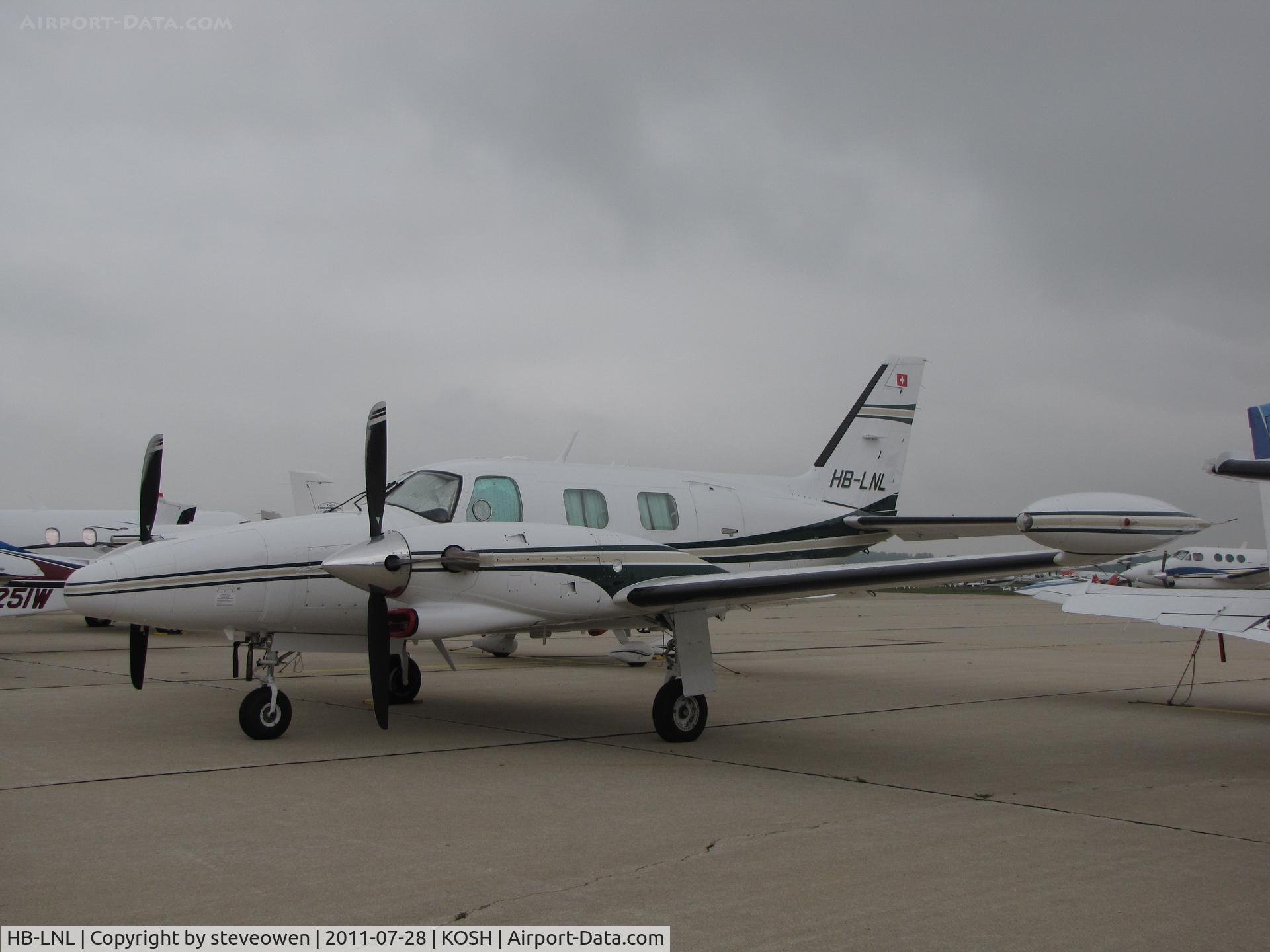 HB-LNL, 1980 Piper PA-31T Cheyenne II C/N 31T-8020083, on Orion Ramp during EAA2011