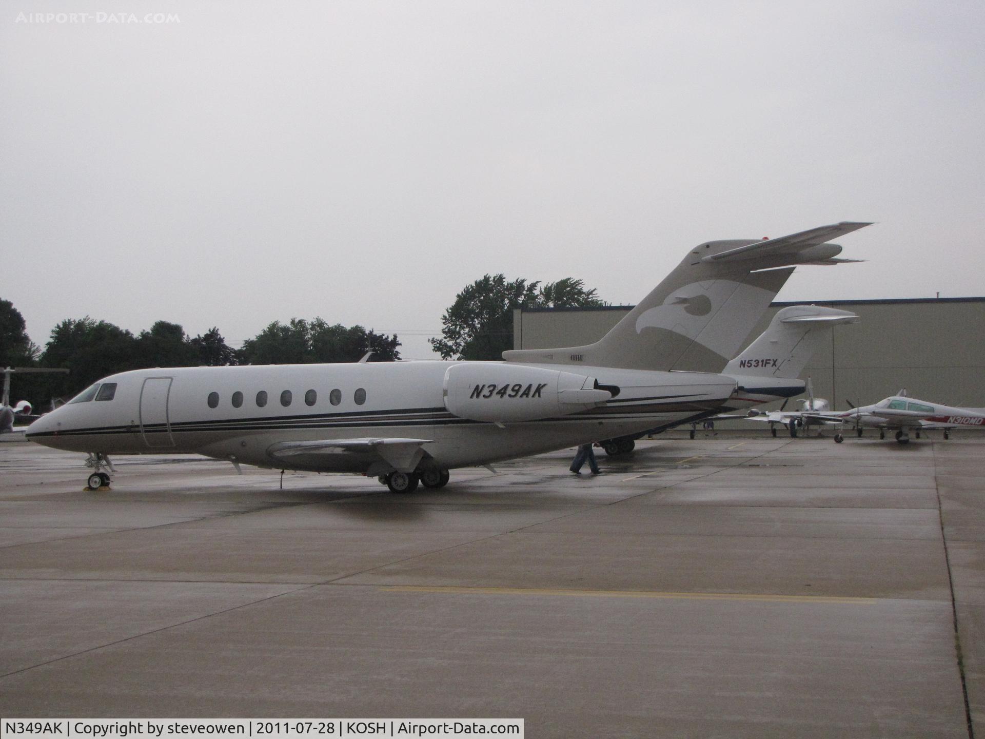 N349AK, 2007 Hawker Beechcraft Hawker 850XP C/N 258876, Basler FBO ramp during EAA2011