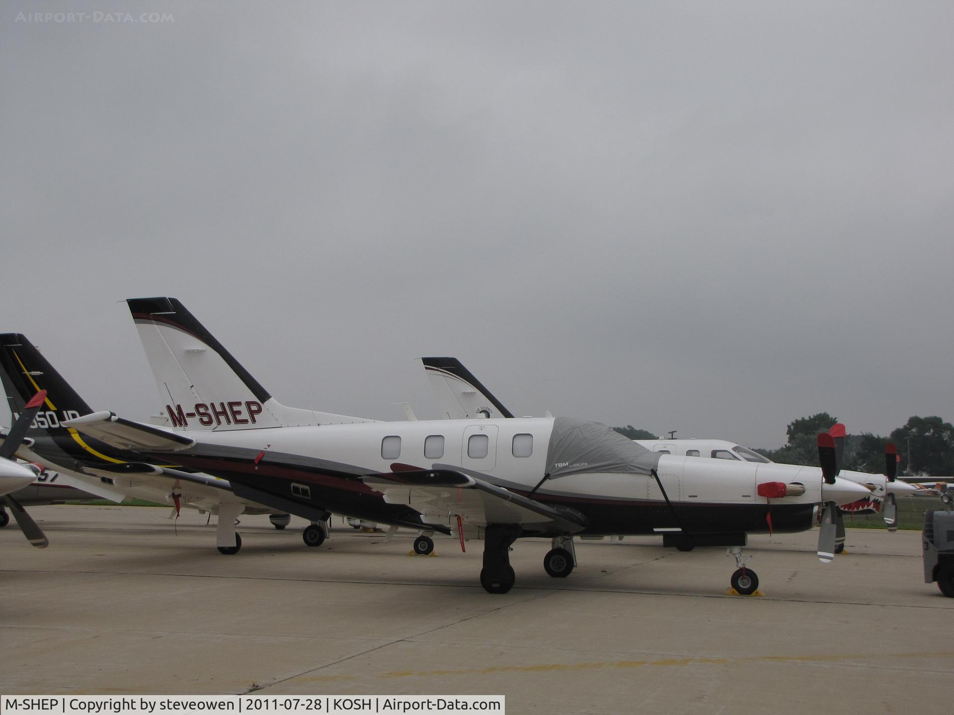 M-SHEP, 2008 Socata TBM-850 C/N 467, @ Orion FBO Ramp during EAA2011