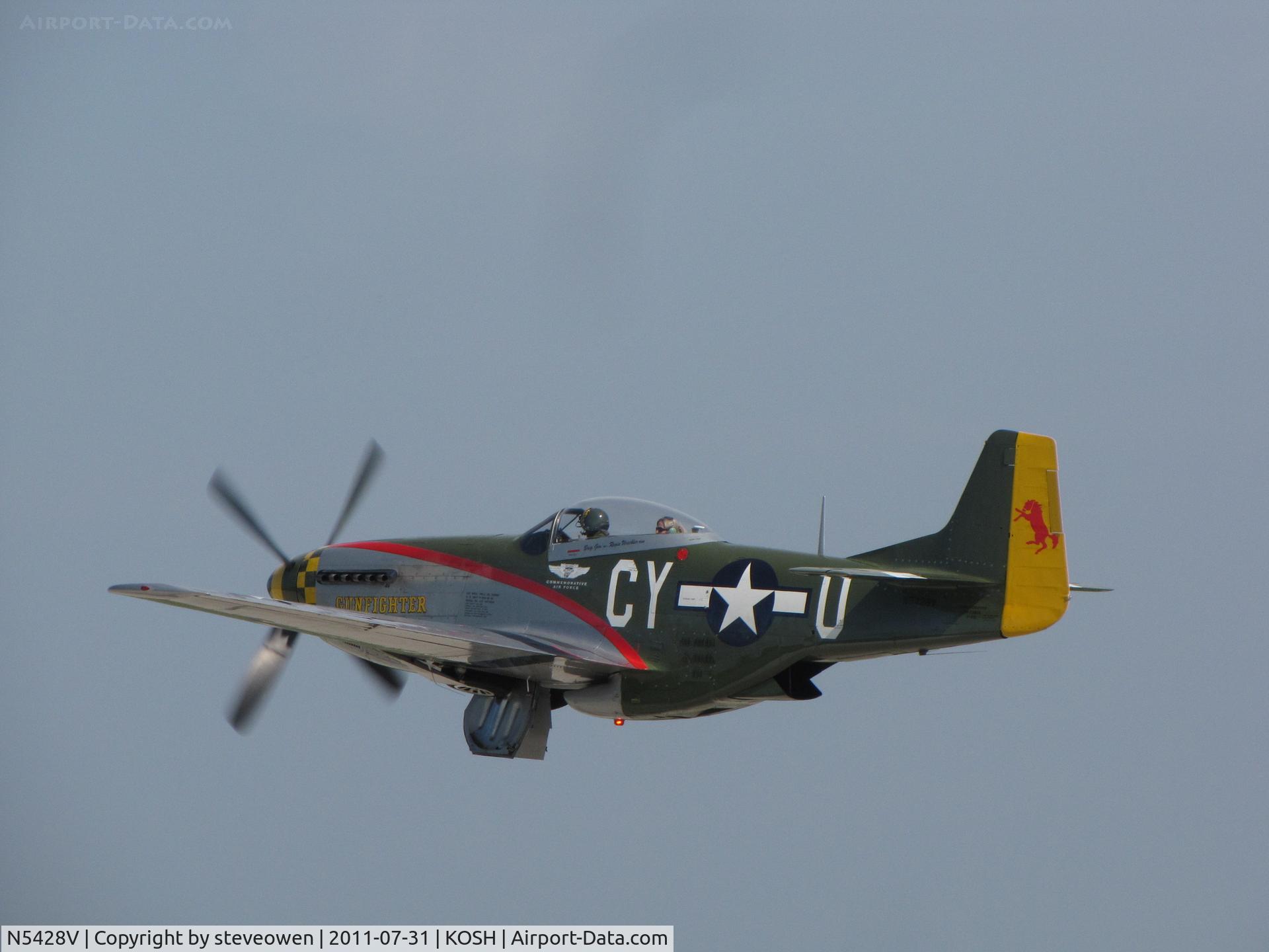 N5428V, 1944 North American P-51D Mustang C/N 122-39723, Departing EAA2011
