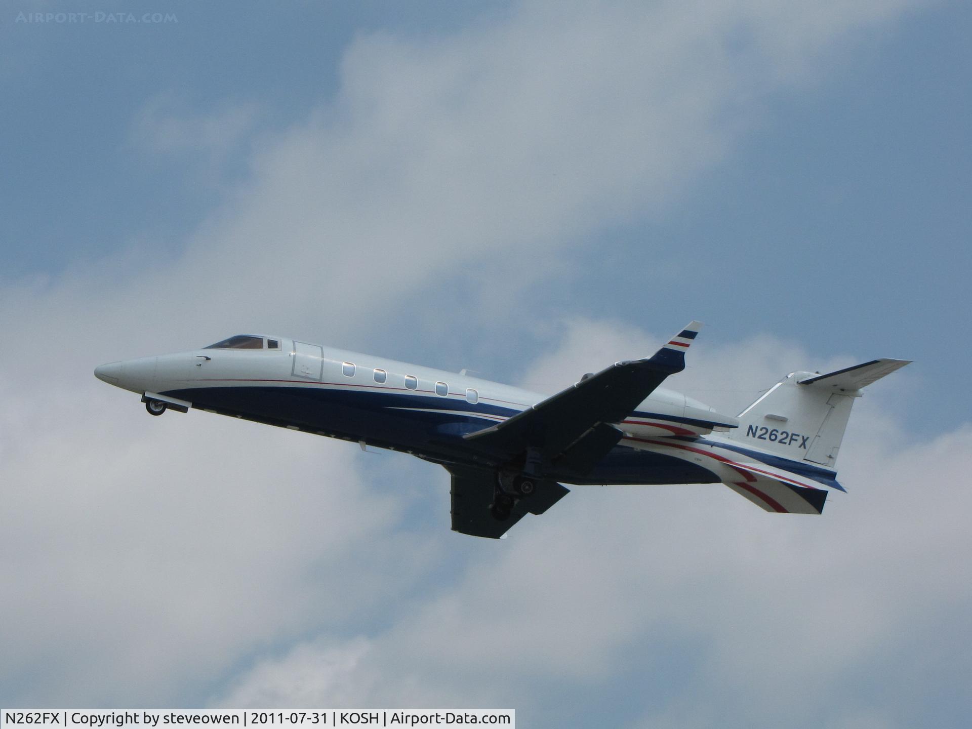N262FX, 2007 Learjet Inc 60 C/N 323, departing KOSH during EAA2011