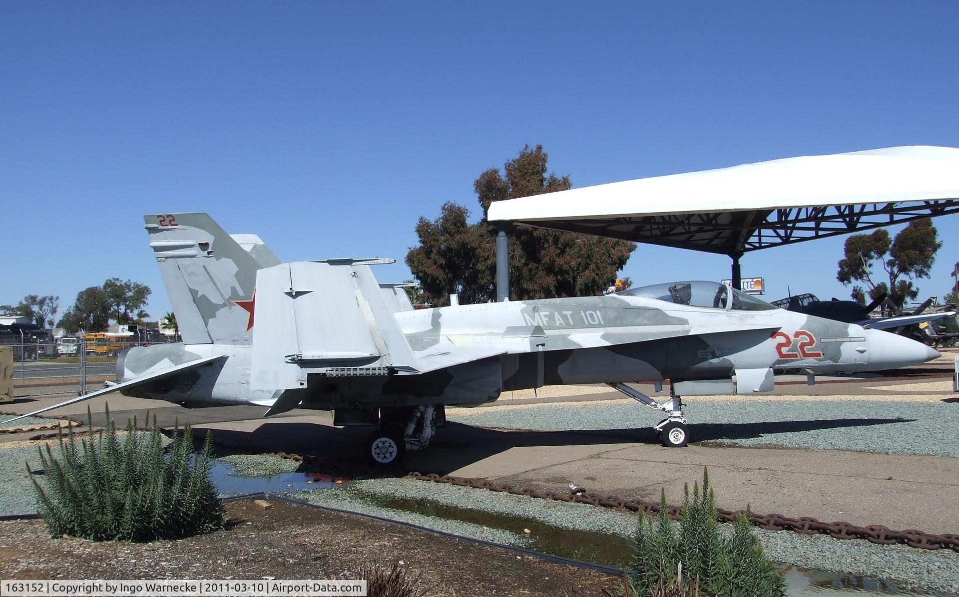 163152, McDonnell Douglas F/A-18A Hornet C/N 0576, McDonnell Douglas F/A-18A Hornet at the Flying Leatherneck Aviation Museum, Miramar CA