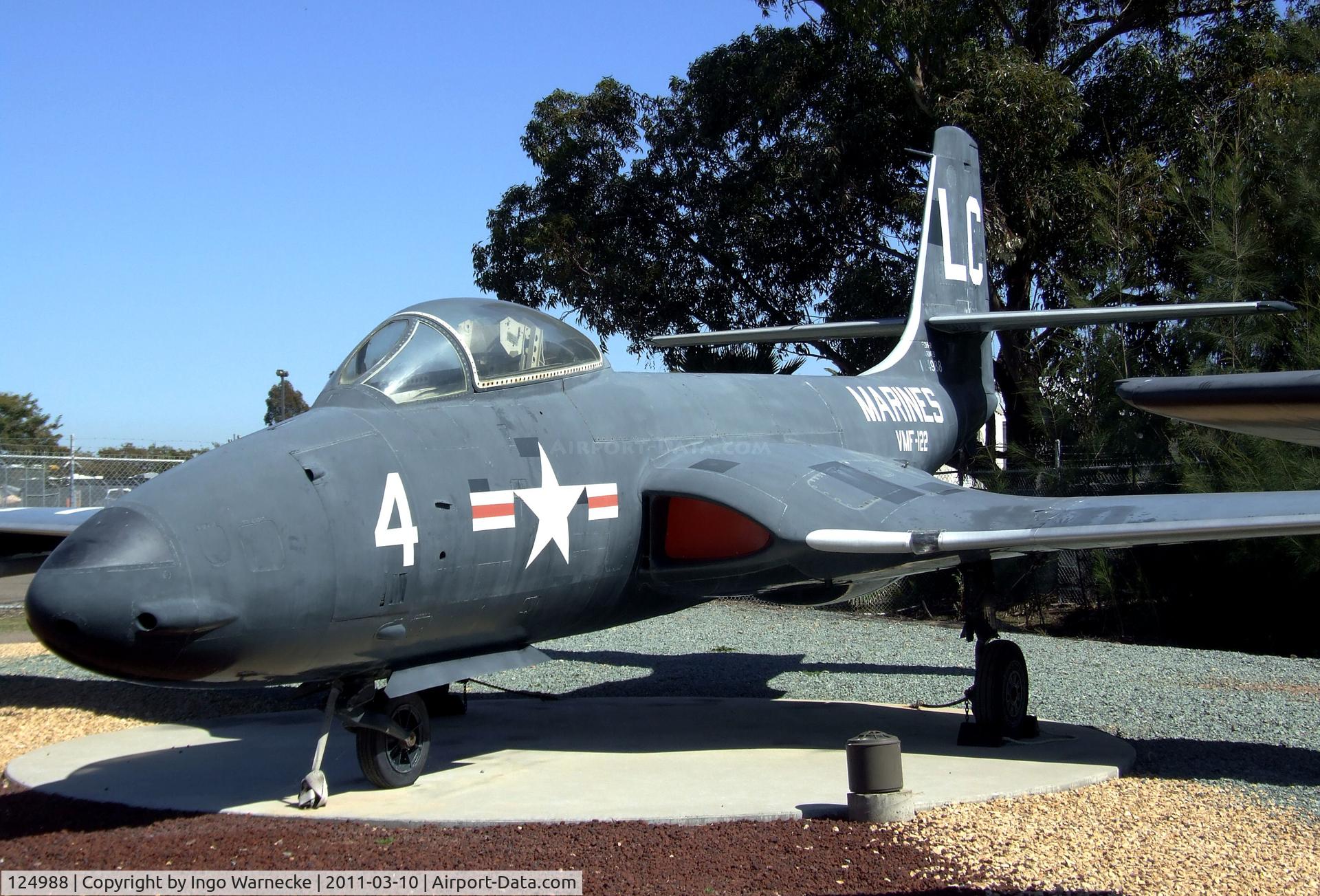 124988, McDonnell F2H-2 Banshee C/N 291, McDonnell F2H-2 Banshee at the Flying Leatherneck Aviation Museum, Miramar CA