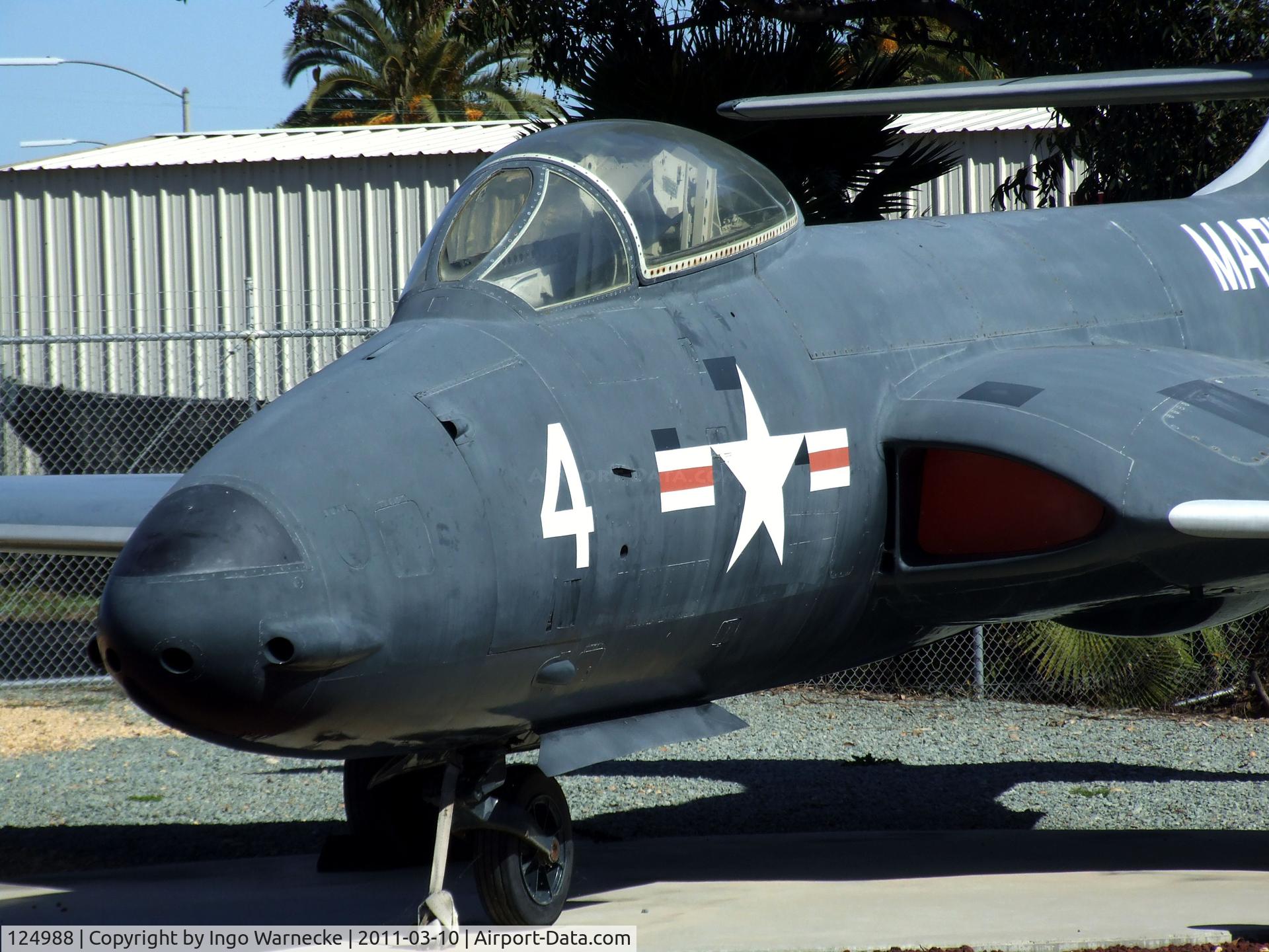 124988, McDonnell F2H-2 Banshee C/N 291, McDonnell F2H-2 Banshee at the Flying Leatherneck Aviation Museum, Miramar CA